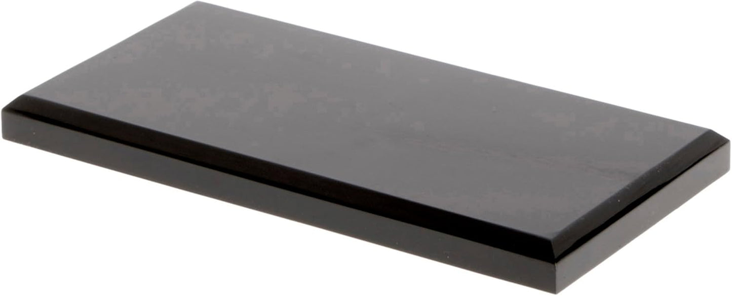 Plymor Black Acrylic Rectangular Beveled Display Base, 6" W x 3" D x 0.5" H, Pack of 3