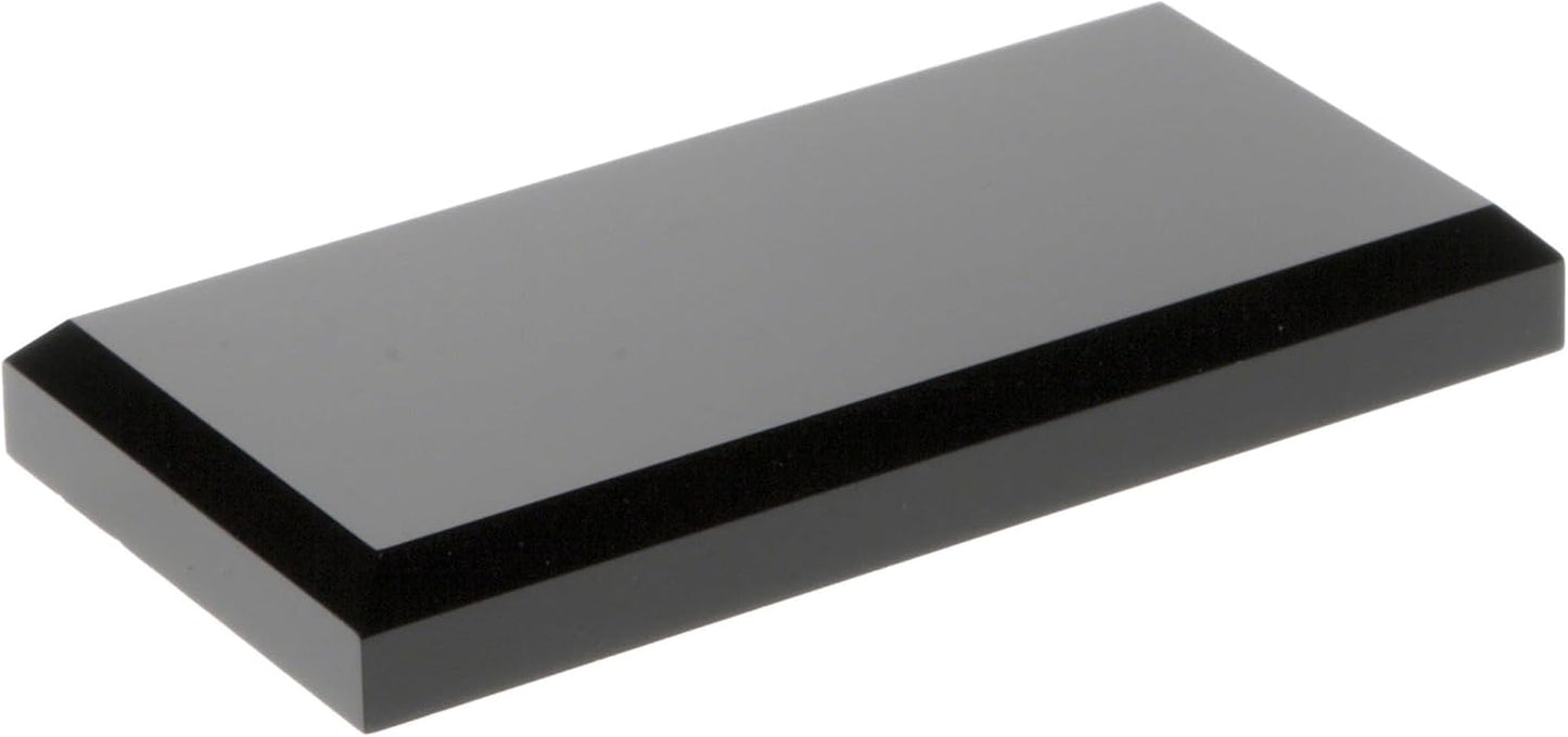 Plymor Black Acrylic Rectangular Beveled Display Base, 4" W x 2" D x 0.5" H, Pack of 2