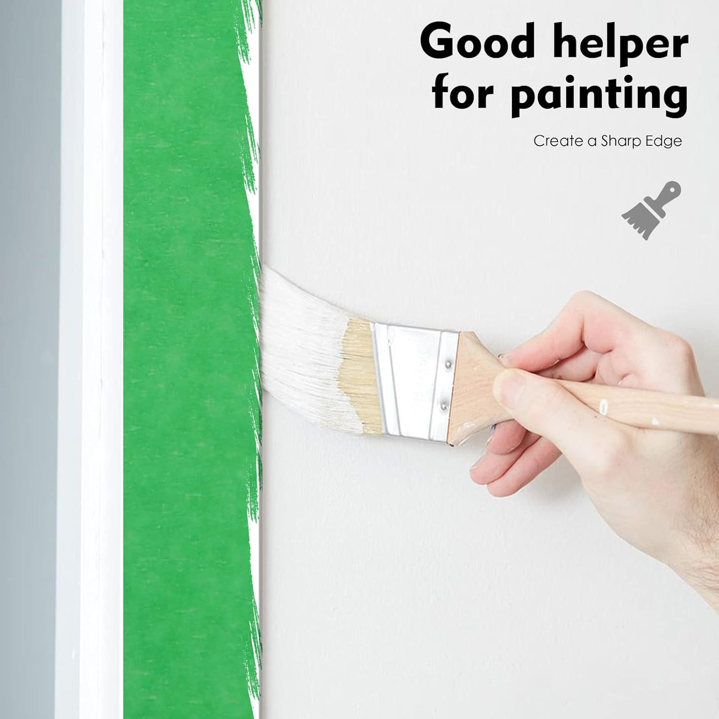 Green Painters Tape,1 inch x 60 Yards x 10 Rolls (600 Yards Total) - Medium Adhesive Masking Tape for Painting,Labeling,DIY Crafting,Decoration and School Projects