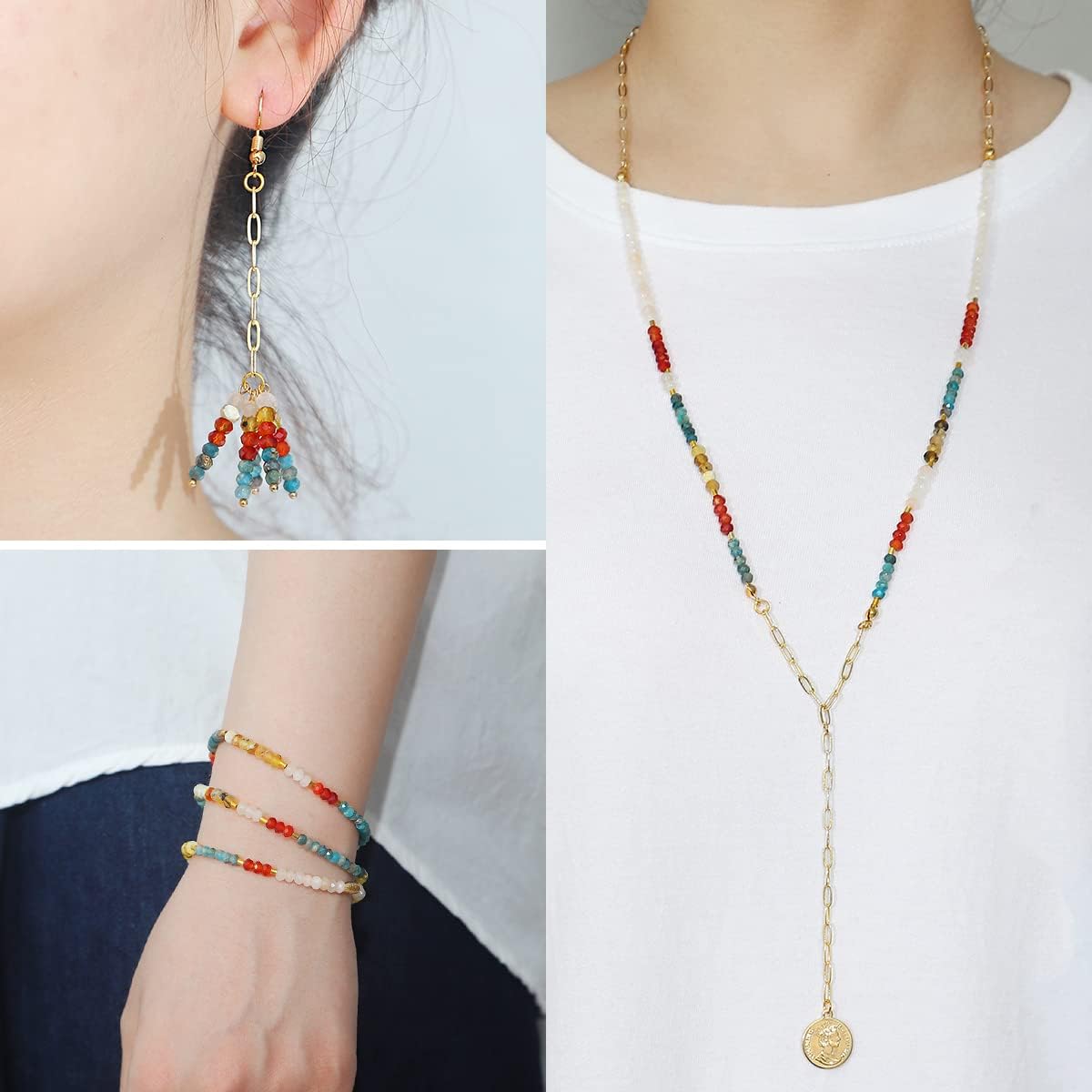 Natural Red Agate Beads 4x2mm 120pcs Faceted Rondelle Loose Semi Gemstone Beads for Jewelry Making Design