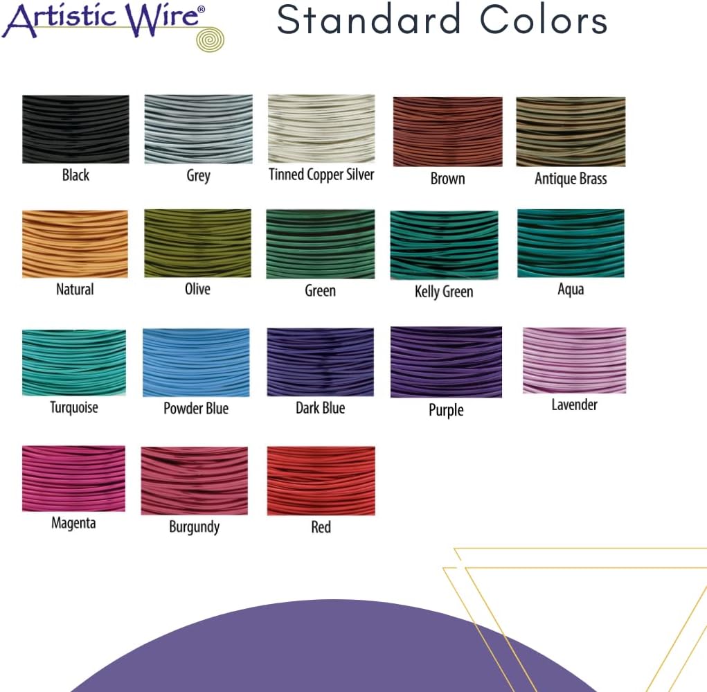 Artistic Wire, 22 Gauge Tarnish Resistant Colored Copper Craft Jewelry Wrapping Wire, Olive, 15 yd