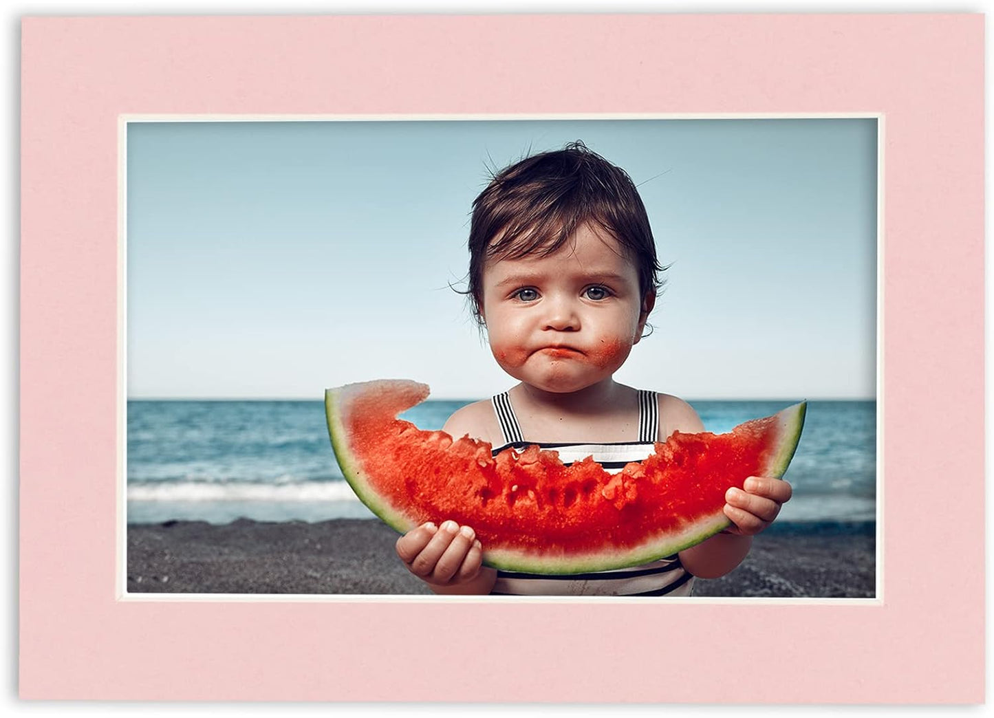 Pack of 25 Acid Free 8x10 Mats Bevel Cut for 6x8 Photos - Pink Precut Matboards For Pictures, Photos, Framing - 4-ply Thickness