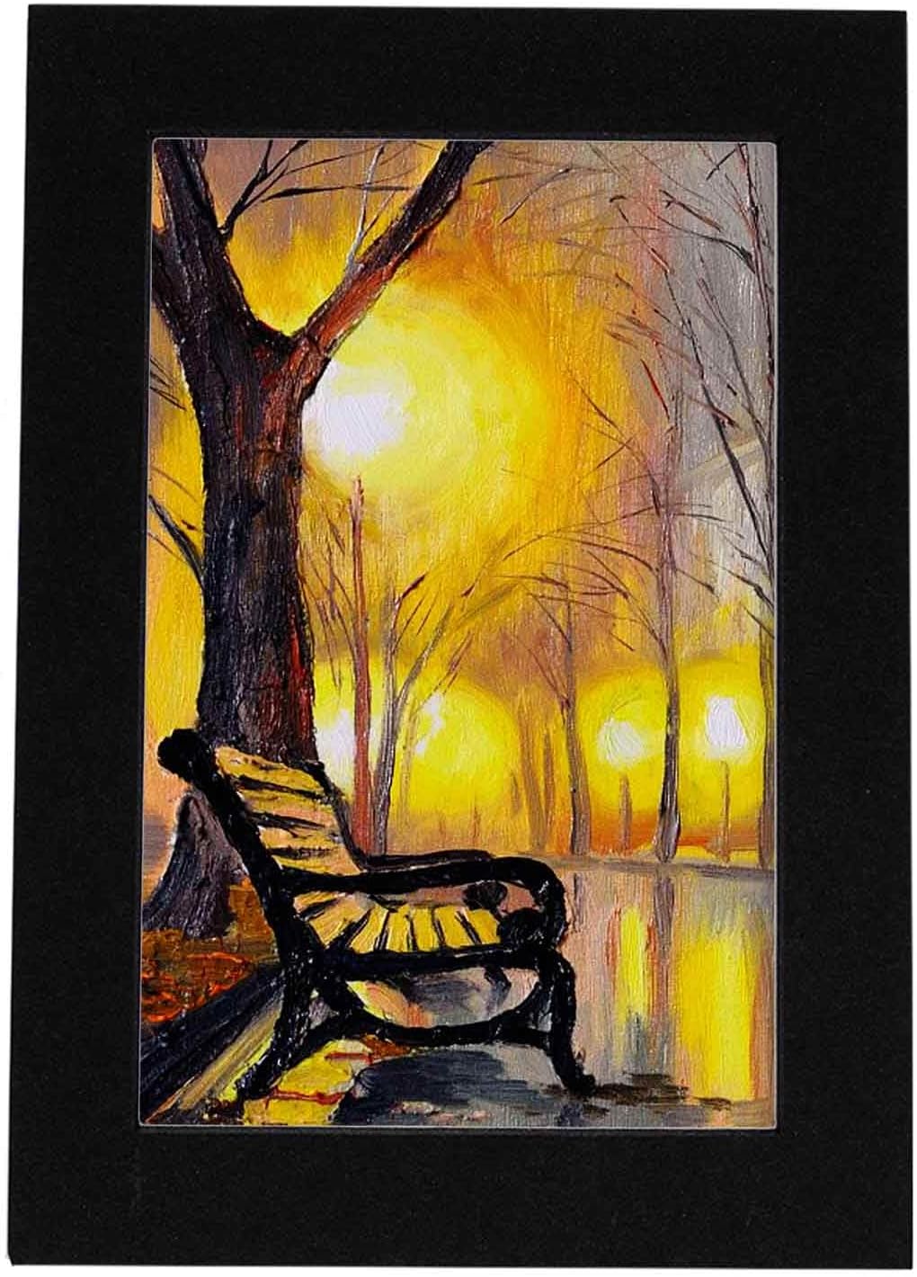 8x10 Mat Bevel Cut for 6x8 Photos - Acid Free Black with Black Core Precut Matboard With Backing Board and Crystal Clear, Self Seal Photo Mat Bag - For Pictures, Photos, Framing - 4-ply Thickness