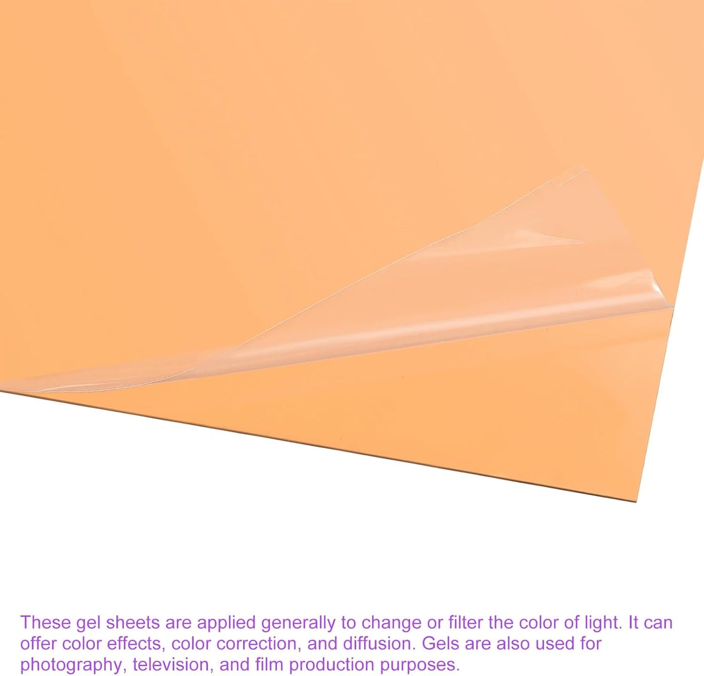 DMiotech 4Pcs Correction Gel Light Filter Overlay Transparent Plastic PVC Sheets Orange for Photo,Film,Video