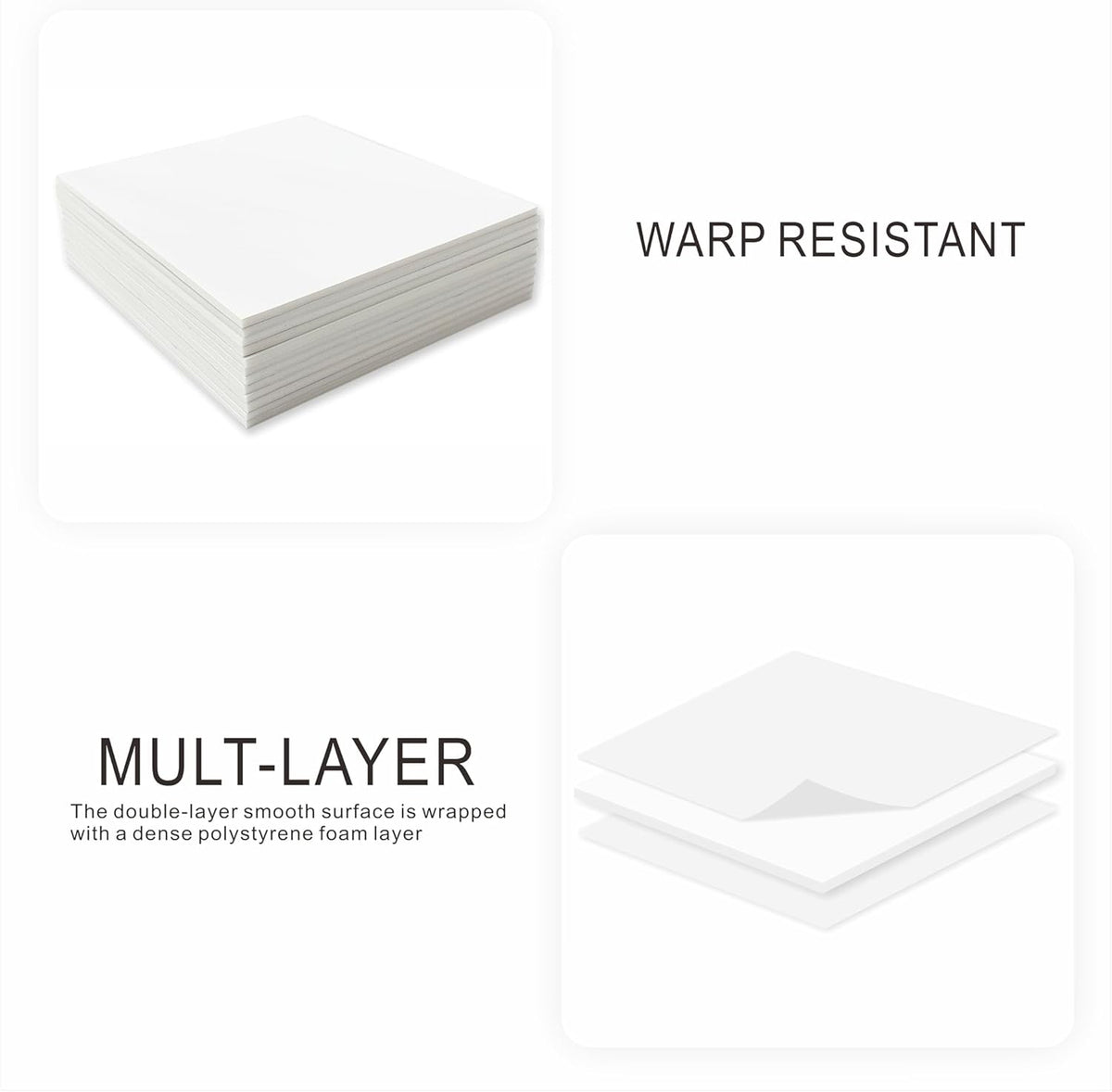 Foam Board 18 x 24 in, ZXUNLIEH 12 Pack White Poster Board, 3/16 in Thick Craft Foam Core Board, Puzzle Board, Double Sided, Foam Sheets for Picture, Project, Presentation, Artwork, Signage and Crafts