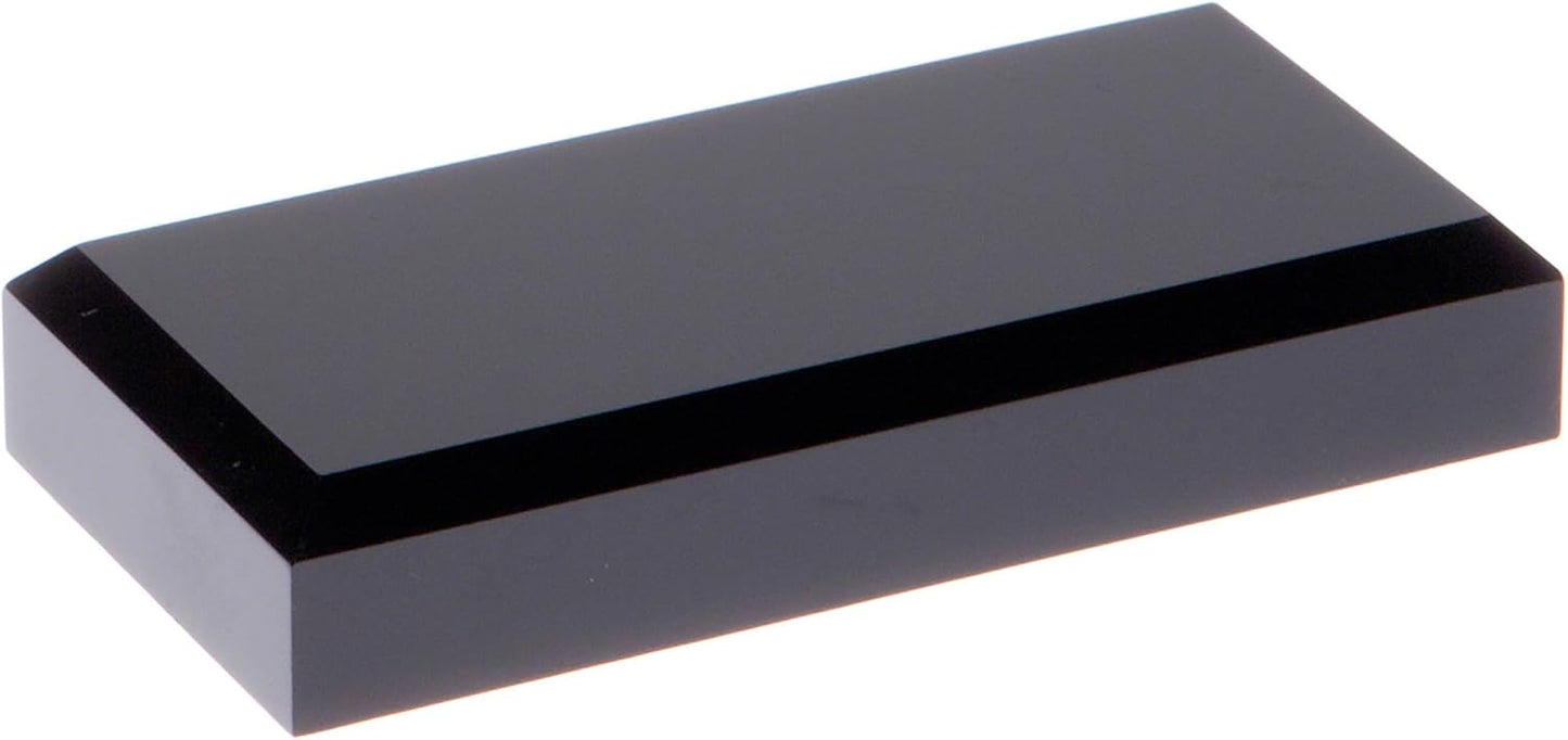 Plymor Black Acrylic Rectangular Beveled Display Base, 4" W x 2" D x 0.75" H, Pack of 12