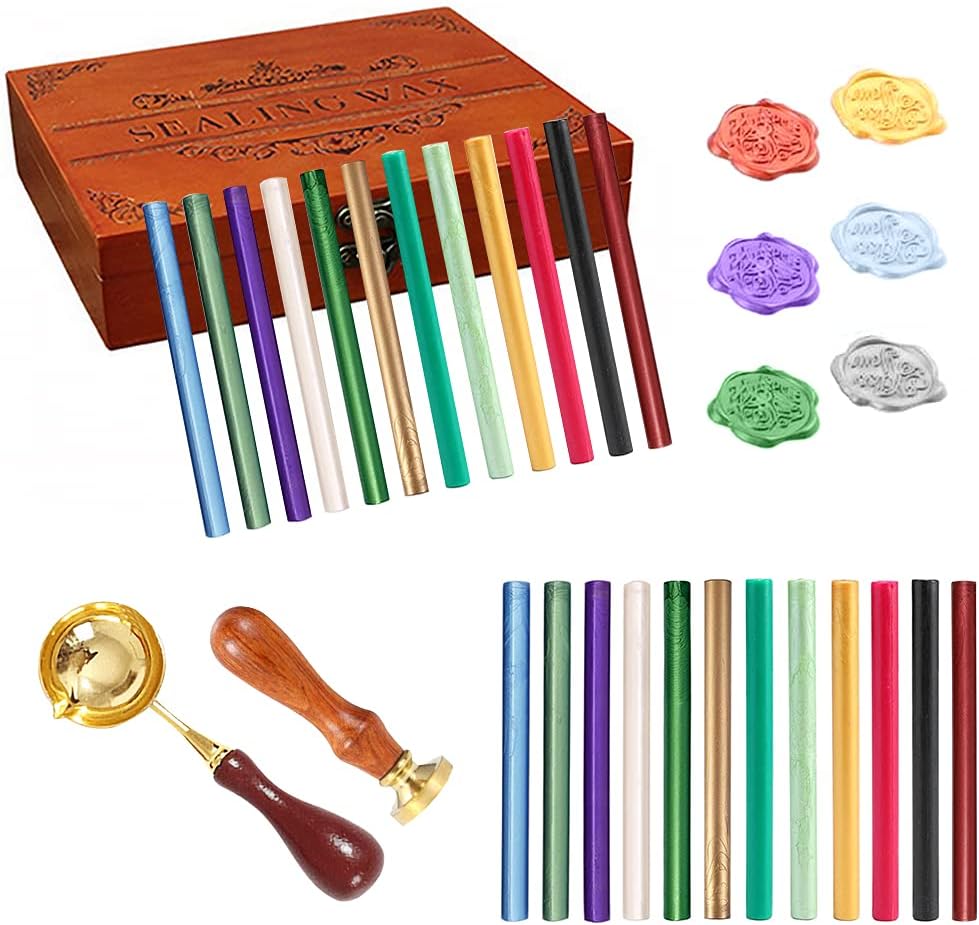 Wax Seal Sticks, Afobby 15 Pieces Glue Gun Sealing Wax Sticks for Wax Seal Stamp, Red Orange Wax Sealing Sticks for Wedding Invitations, Cards, Envelopes