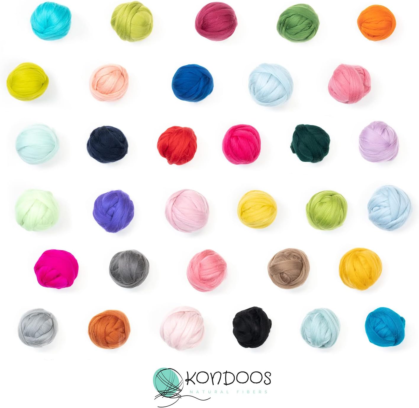 Kondoos Colored Natural Wool roving, 8 OZ. Best Wool for Needle Felting, Wet Felting, handcrafts and Spinning. (Green Lime)