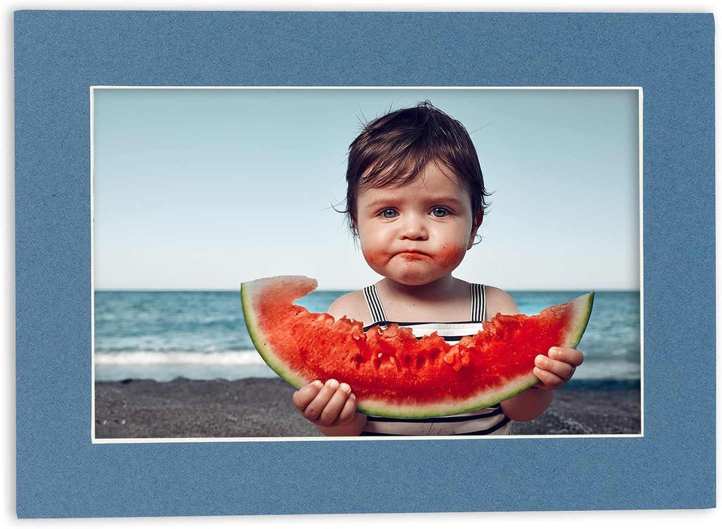 11x14 Mat for 8.5x11 Photo - Precut Steel Blue Picture Matboard for Frames Measuring 11 x 14 Inches - Bevel Cut Matte to Display Art Measuring 8.5 x 11 Inches - Acid Free Pack of 100 MATS