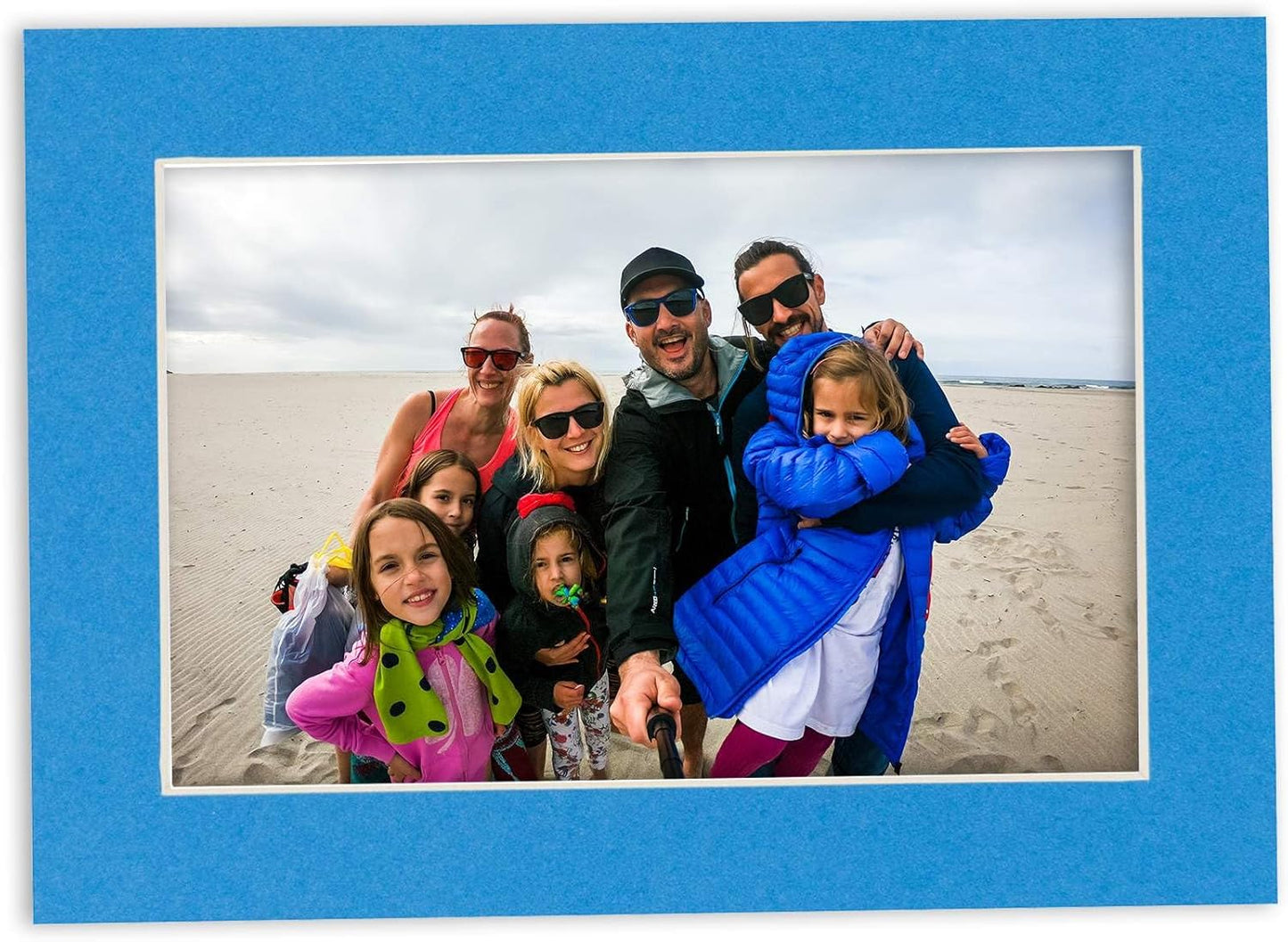 8x10 Mat for 6x8 Photo - Precut Bay Blue Picture Matboard for Frames Measuring 8 x 10 Inches - Bevel Cut Matte to Display Art Measuring 6 x 8 Inches - Acid Free ONE MAT with Backing Board & Clear Bag