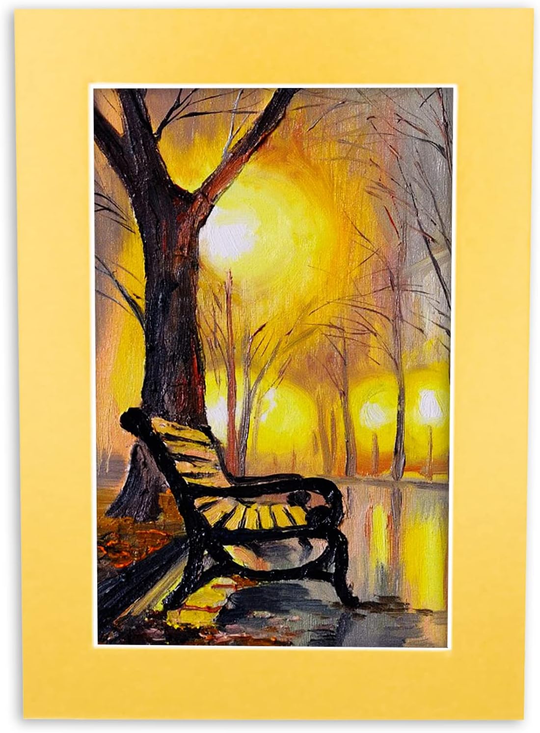 8.5x11 Mat Bevel Cut for 7x9 Photos - Acid Free Metallic Gold Precut Matboard - for Pictures, Photos, Framing - 4-ply Thickness
