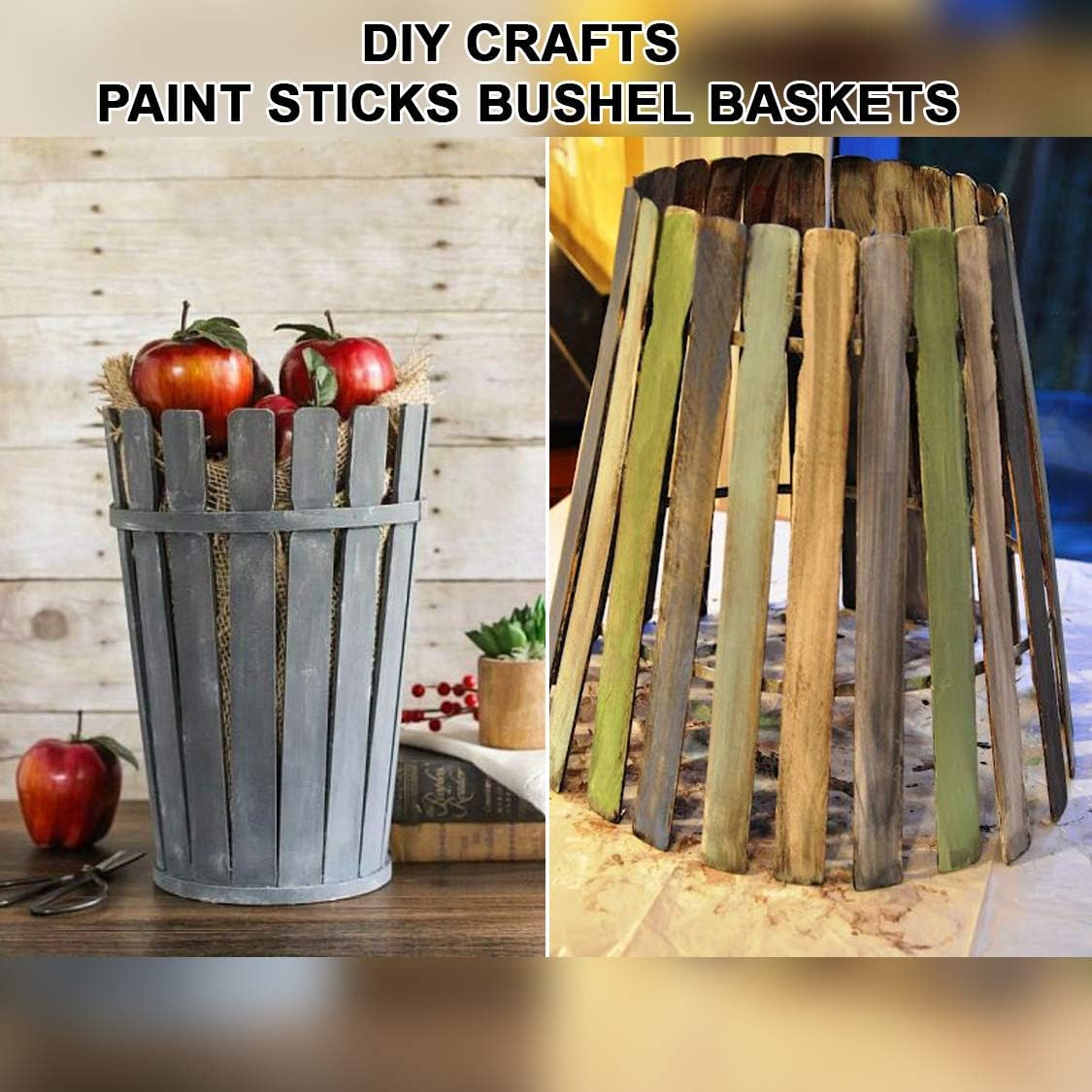 Wooden Paint Stir Sticks - 14 Inch REWISS Paint Sticks Wood Stirrers Paddles Resin or Wooden Craft Sticks, Garden and Library Markers(Pack of 50)