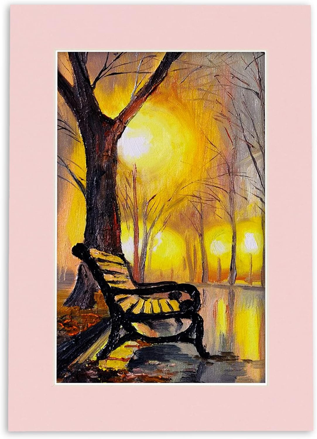 8x10 Mat Bevel Cut for 5.5x8.5 Photos - Acid Free Soft Pink Precut Matboard With Backing Board and Crystal Clear, Self Seal Photo Mat Bag - For Pictures, Photos, Framing - 4-ply Thickness