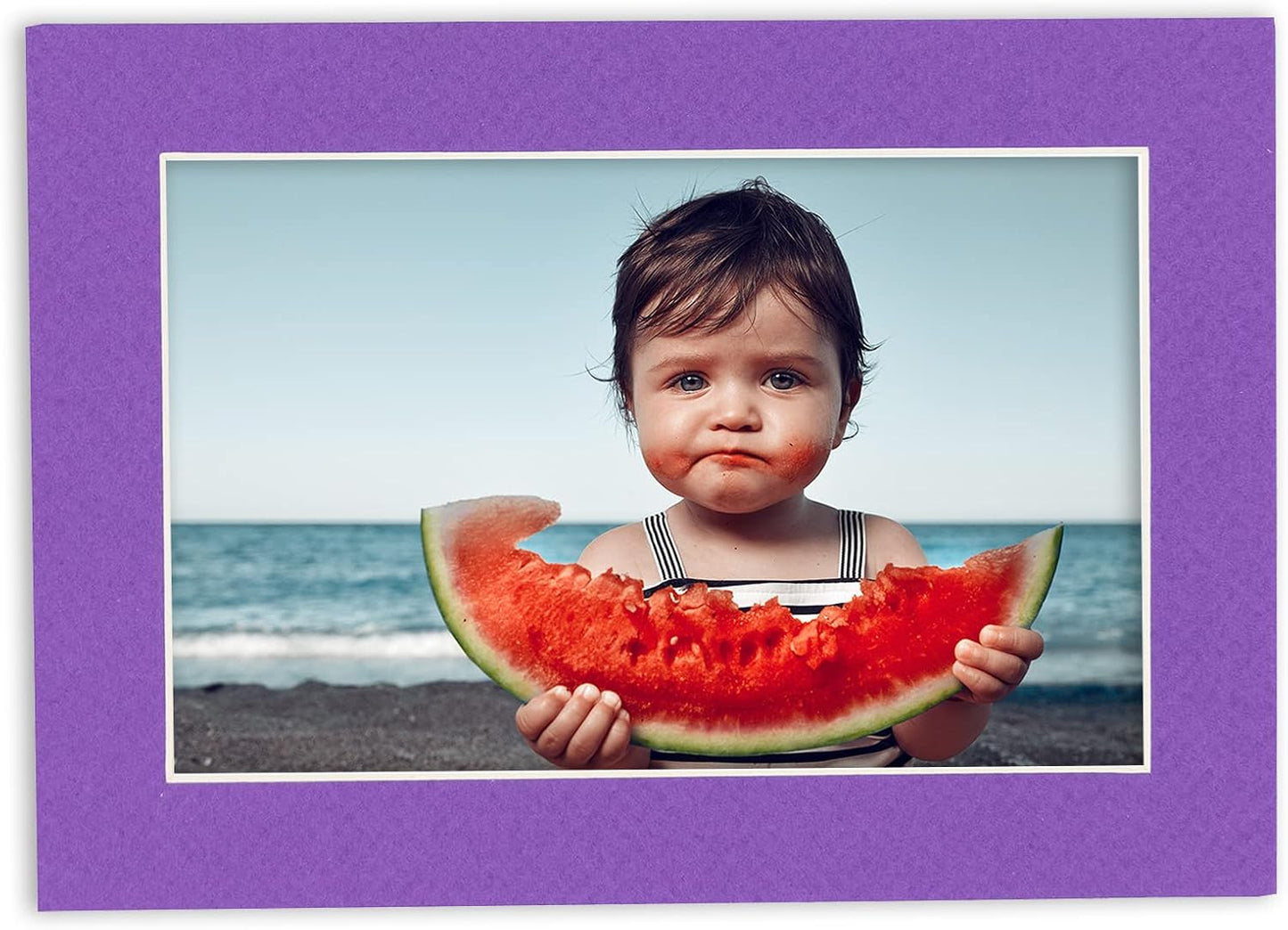 5x7 Mat for 8.5x11 Frame - Precut Mat Board Acid-Free Purple 5x7 Photo Matte Made to Fit a 8.5x11 Picture Frame, Premium Matboard for Family Photos, Show Kits, Art, Picture Framing, Pack of 10 Mats