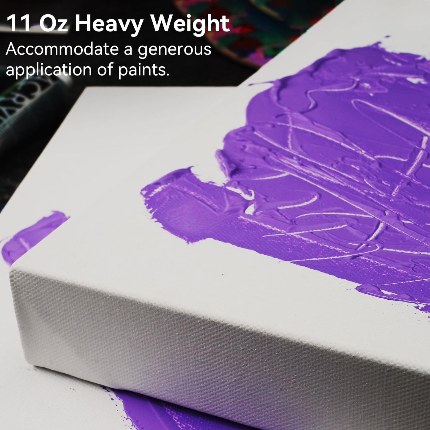 PHOENIX 8x24 Inch 3 Pack Gallery Canvas -1.5 in Thick Long Skinny Canvases for Painting - Deep Edge 100% Cotton 11 Oz. Gesso Primed White Blank Professional Canvas Oil & Acrylic Paints