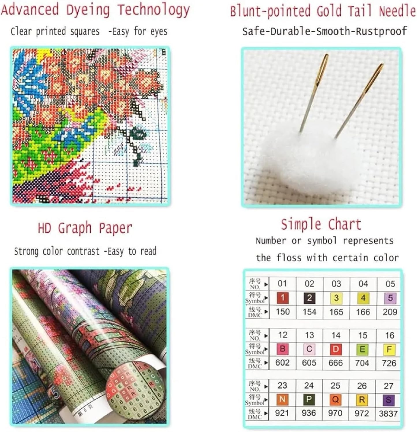 Dooxvey Cross Stitch Kits for Adults Beginners - Full Range of Stamped Kits - 11CT Cross Stitch Patterns - Flower Girl 16x20 inch