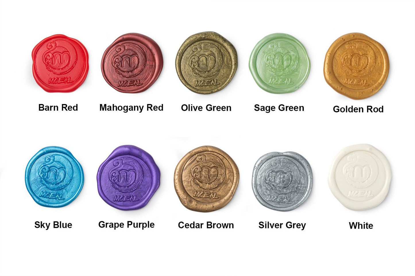Mceal Sealing Wax Stick with Wick Flower De Luce of France Retro 10 Pieces Pack(Off White)