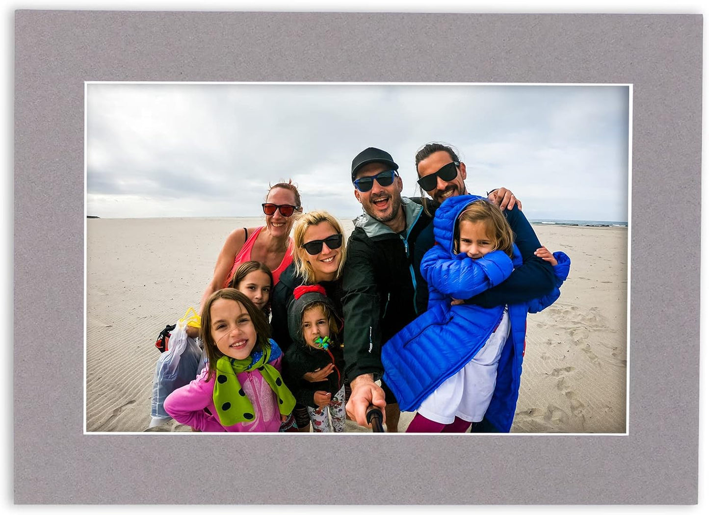 8x10 Mat for 6x8 Photo - Precut Charcoal Picture Matboard for Frames Measuring 8 x 10 Inches - Bevel Cut Matte to Display Art 6 x 8 Inches - Acid Free Pack of 10 MATS with Backing Boards & Clear Bags
