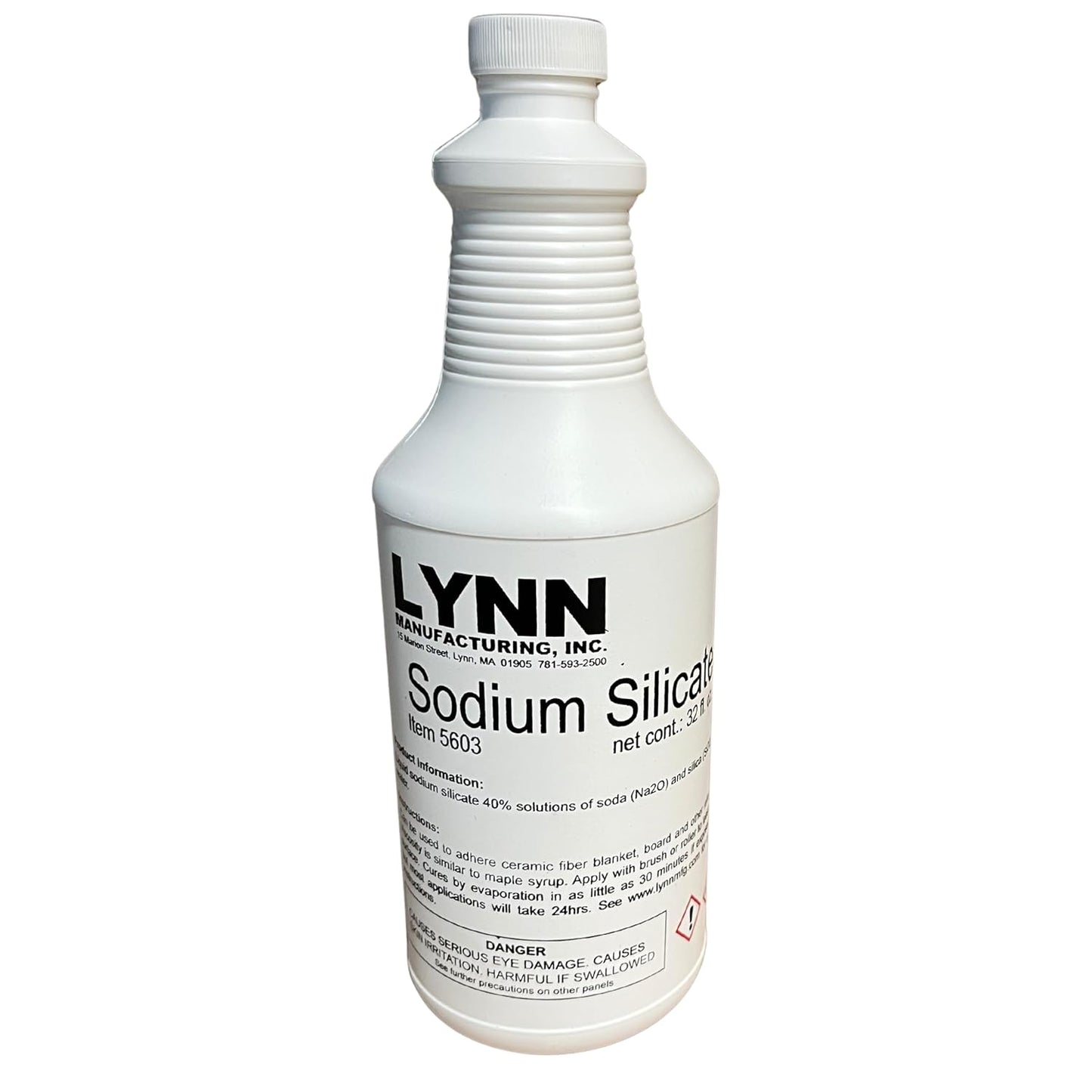 High Temperature Adhesive, 2000F Rated, Sodium Silicate, Water Glass, 40% Solution, 32oz Bottle, 5603