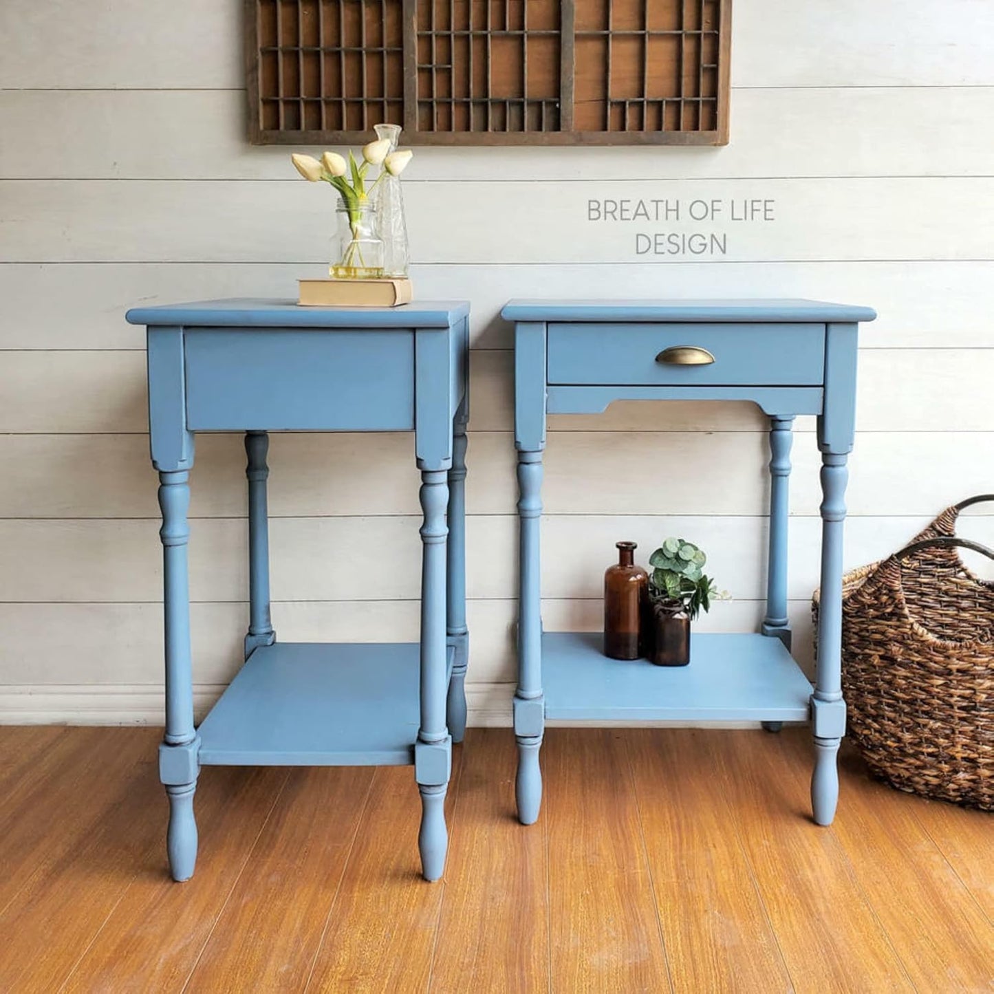 Dixie Belle Paint Company Chalk Finish Furniture Paint - Dusty Blue (8oz) - Matte Faded Denim Chic Chalk Mineral DIY Furniture Paint
