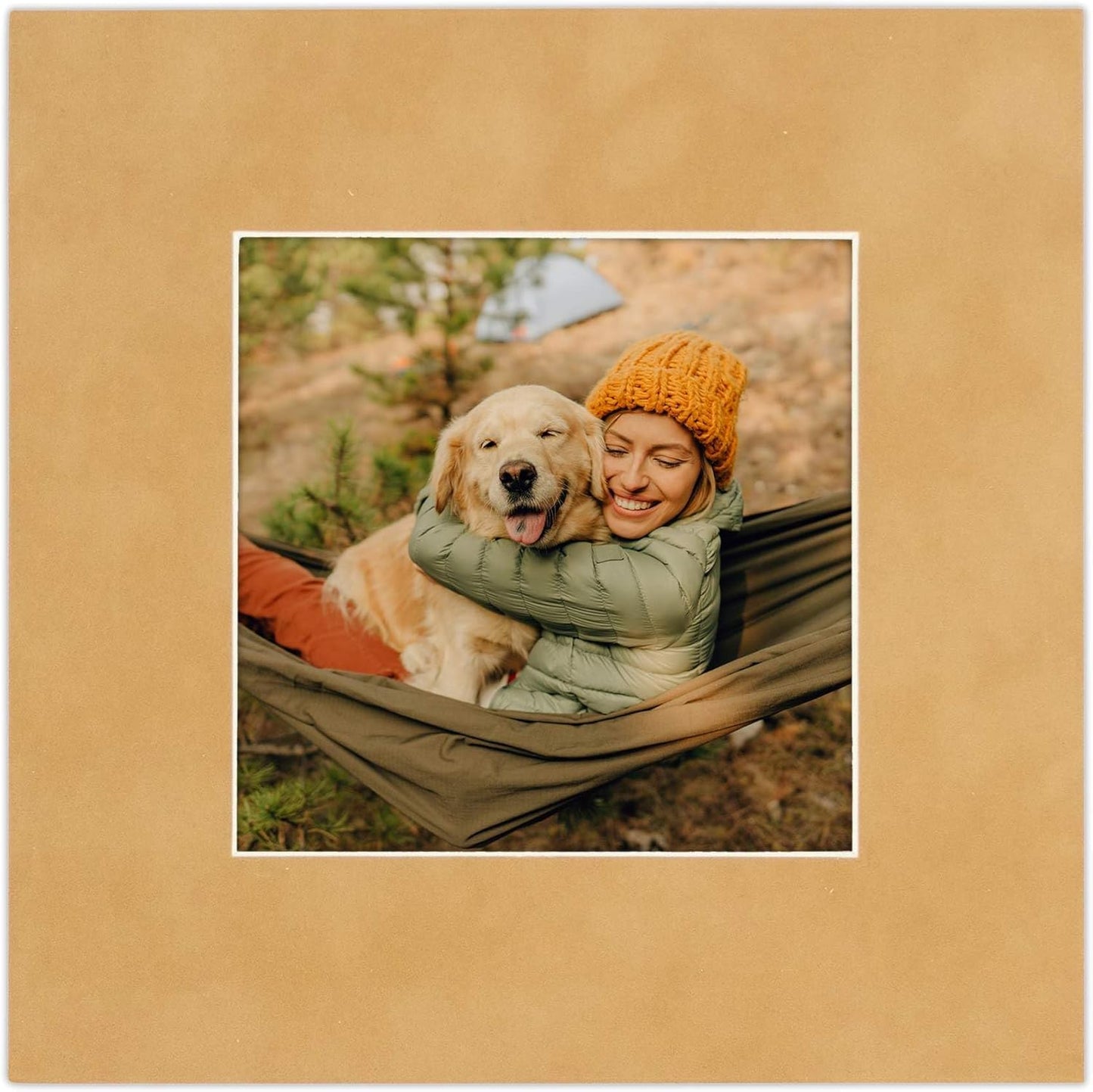 Pack of 25 Acid Free 8x10 Mats Bevel Cut for 5x8 Photos - Beige Suede Precut Matboards For Pictures, Photos, Framing - 4-ply Thickness
