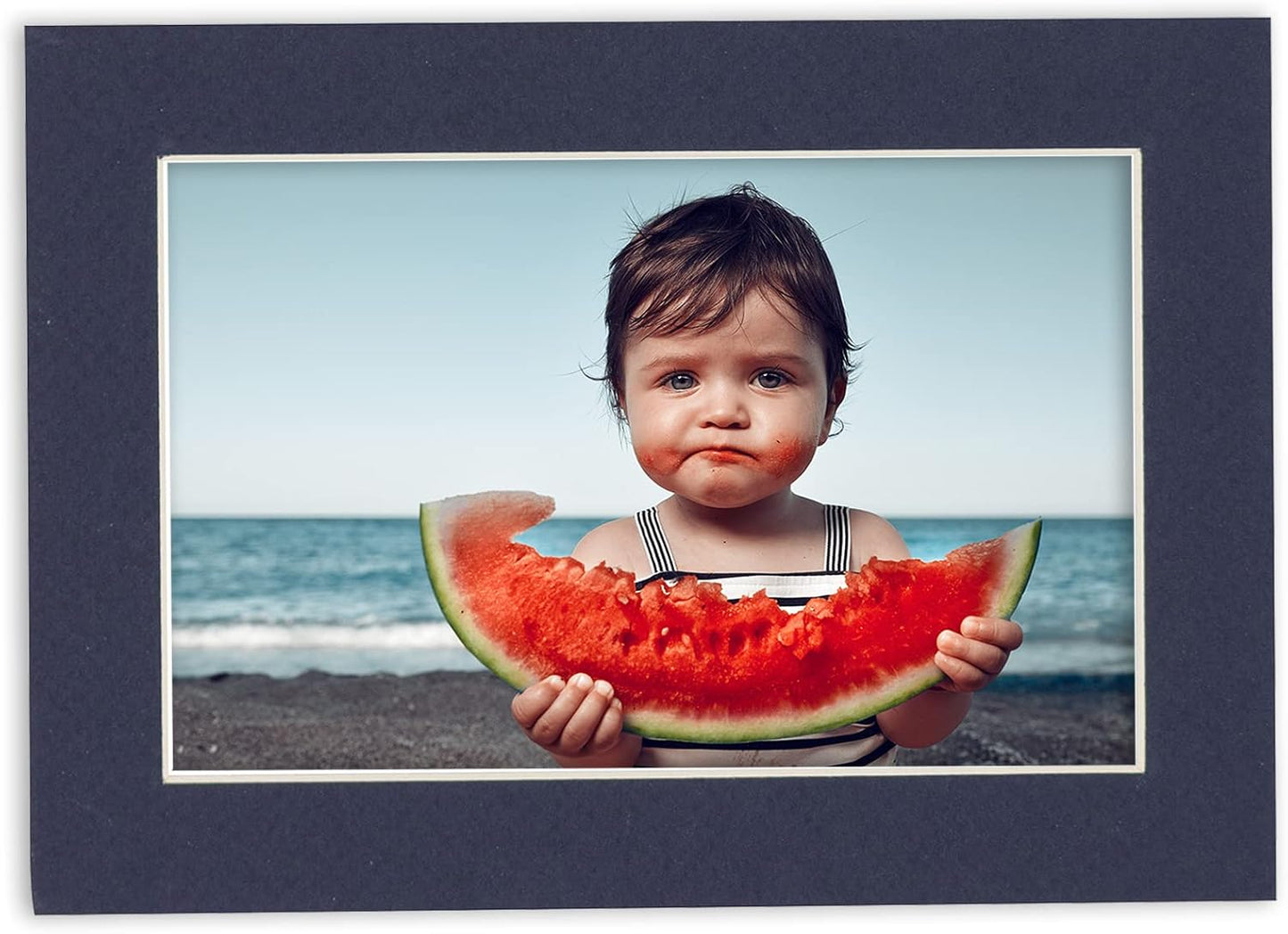 6x8 Mat for 8x10 Frame - Precut Mat Board Acid-Free Navy 6x8 Photo Matte Made to Fit a 8x10 Picture Frame, Premium Matboard for Family Photos, Show Kits, Art, Picture Framing, Pack of 1 Mat