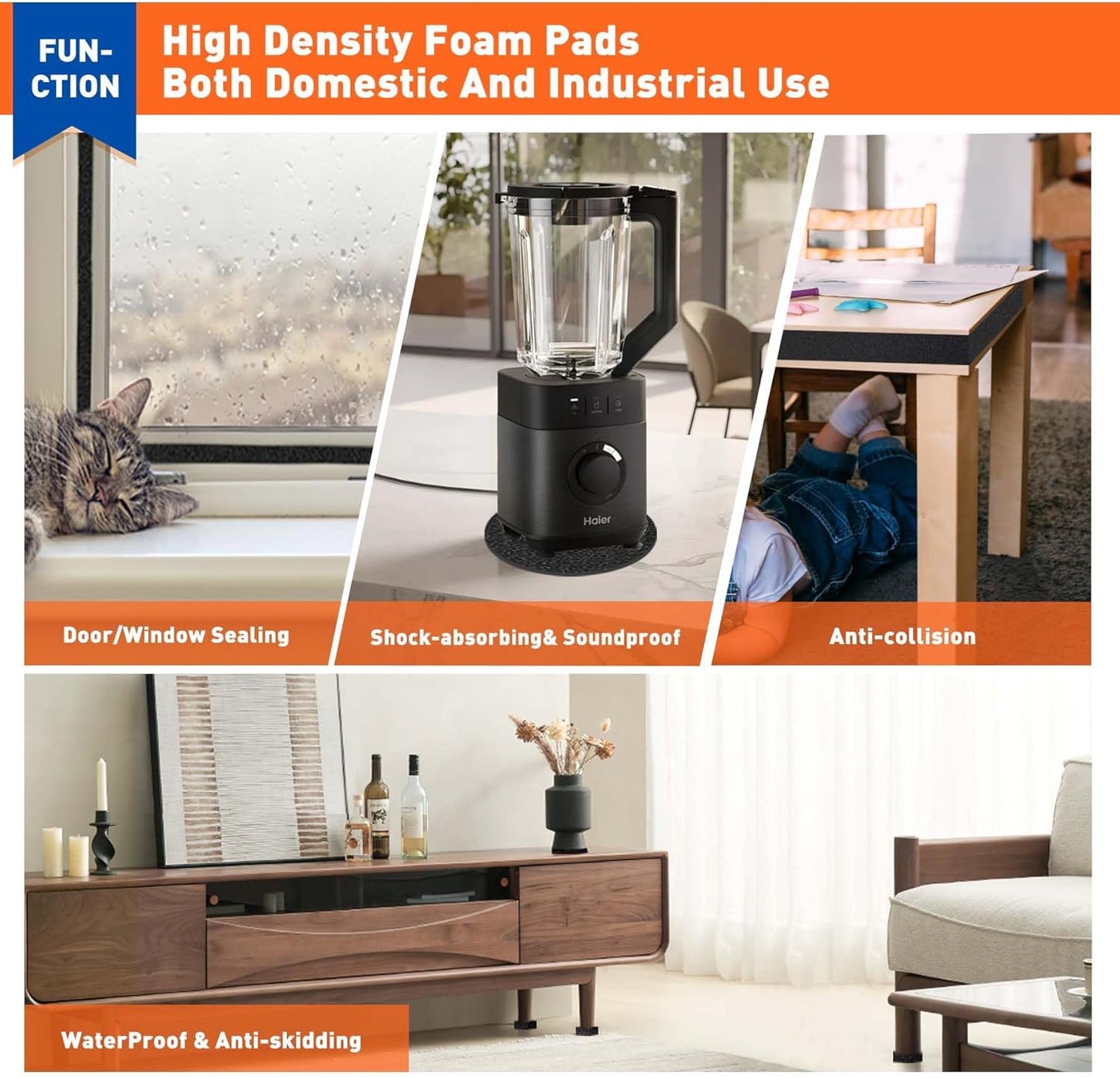 MAGZO Backed Adhesive Foam Padding 1/2" Thick x 12" W x 59" L, Black Neoprene Sheets, Closed Cell Foam Sheet Roll