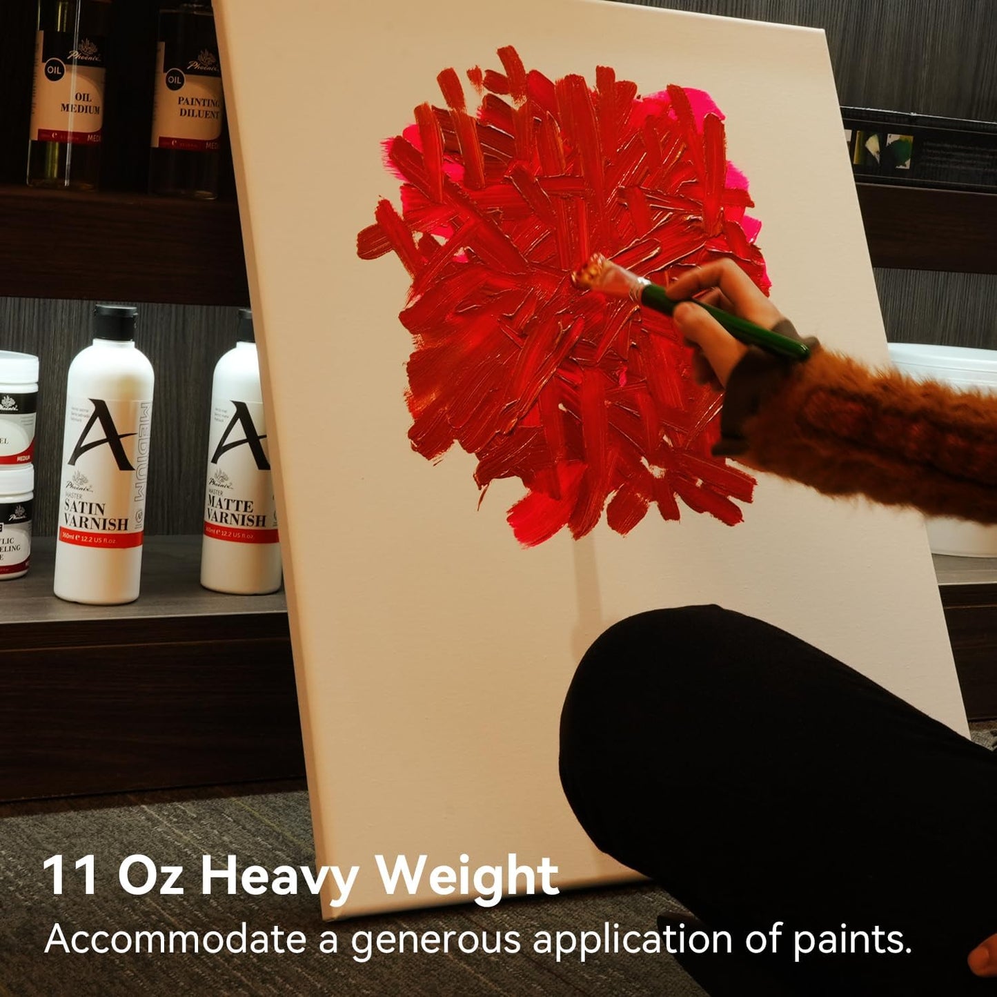 PHOENIX 36x36 Inch 2 Pack Artist Canvas - Extra Large Square Stretched Canvases for Painting - 3/4 Inch Profile, 100% Cotton 11 Oz. Gesso Primed White Blank Professional Canvas Oil & Acrylic Paints