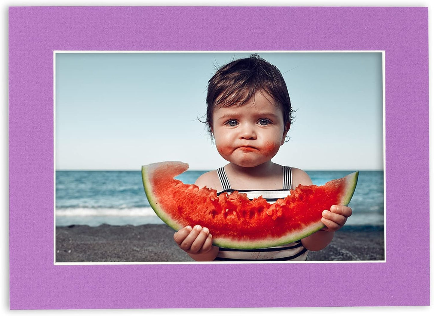 5.5x8.5 Mat for 8.5x11 Frame - Precut Mat Board Acid-Free Dark Purple 5.5x8.5 Photo Matte For a 8.5x11 Picture Frame, Premium Matboard for Family Photos, Show Kits, Art, Picture Framing, Pack of 1 Mat
