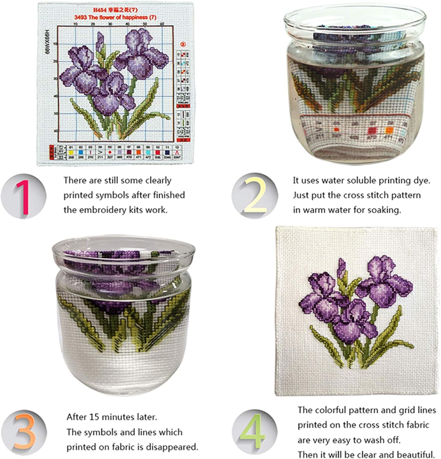 Funchey Stamped Cross Stitch Kits, DIY Cross Stitch Pattern for Adults Beginners Needlepoint Kits Embroidery Kit Arts and Crafts 11CT-Girl Flowers 16x20 inchs