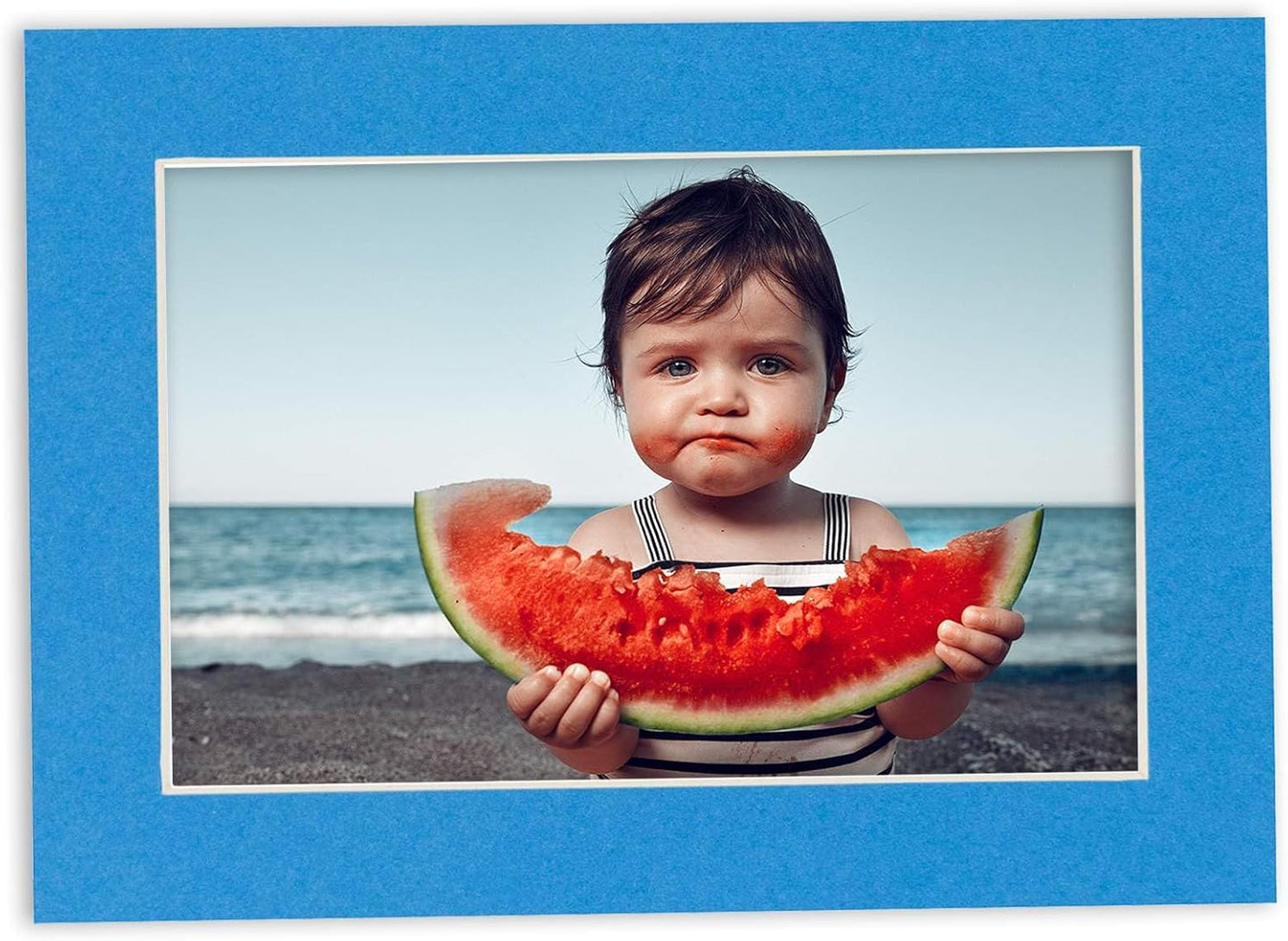 6x8 Mat for 8x10 Frame - Precut Mat Board Acid-Free Bay Blue 6x8 Photo Matte Made to Fit a 8x10 Picture Frame, Premium Matboard for Family Photos, Show Kits, Art, Picture Framing, Pack of 1 Mat