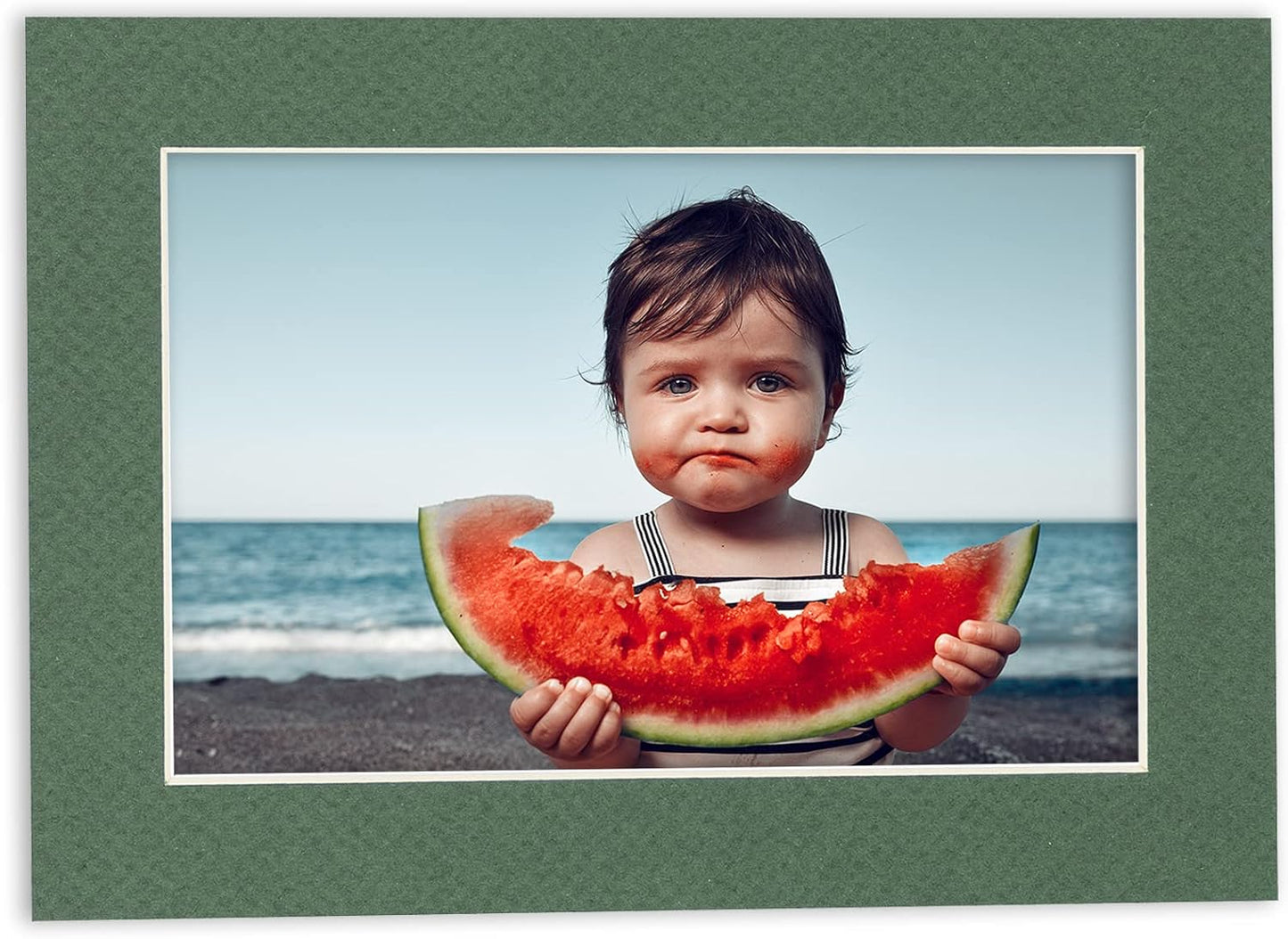 5x7 Mat for 8.5x11 Frame - Precut Mat Board Acid-Free Hunter Green 5x7 Photo Matte For a 8.5x11 Picture Frame, Premium Matboard for Family Photos, Show Kits, Art, Picture Framing, Pack of 10 Mats