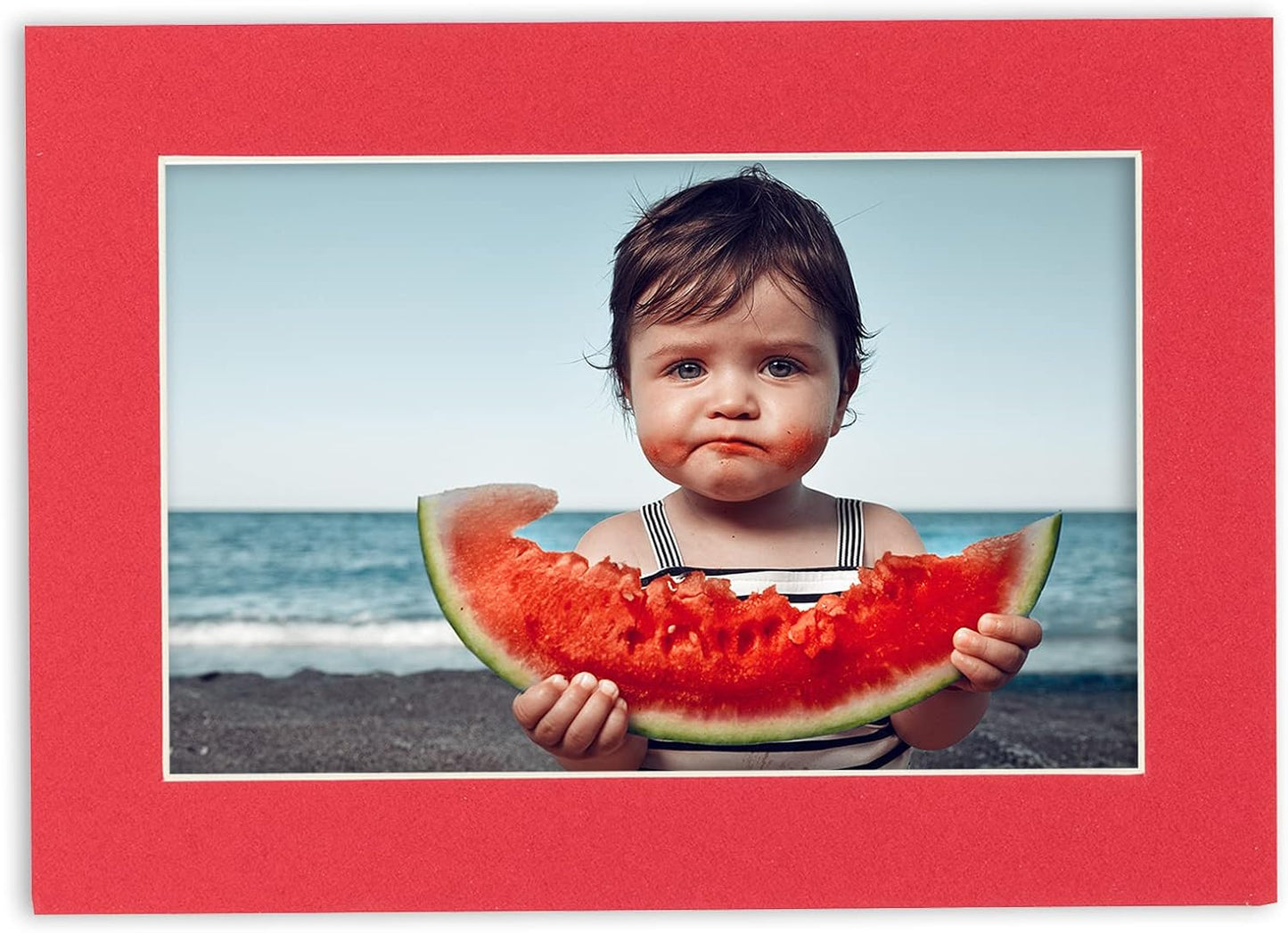 Pack of TEN 8.5x11 Mats Bevel Cut for 7x9 Photos - Acid Free Cardinal Red Precut Matboards For Pictures, Photos, Framing - 4-ply Thickness