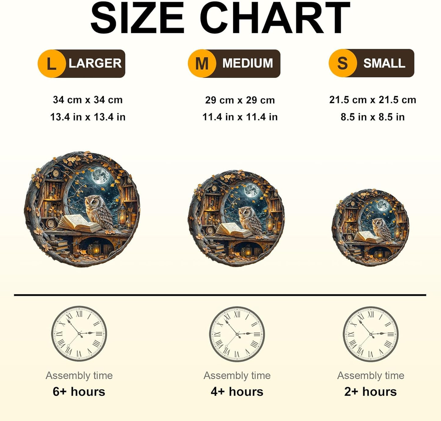 WOODBESTS Wooden Puzzles for Adults - Moonlit Owl Wooden Jigsaw Puzzle, Unique Animal Wood Puzzles Adult, Xmas Puzzle Gifts for Puzzles Lovers(270Pcs, L, 13.4"x13.4")