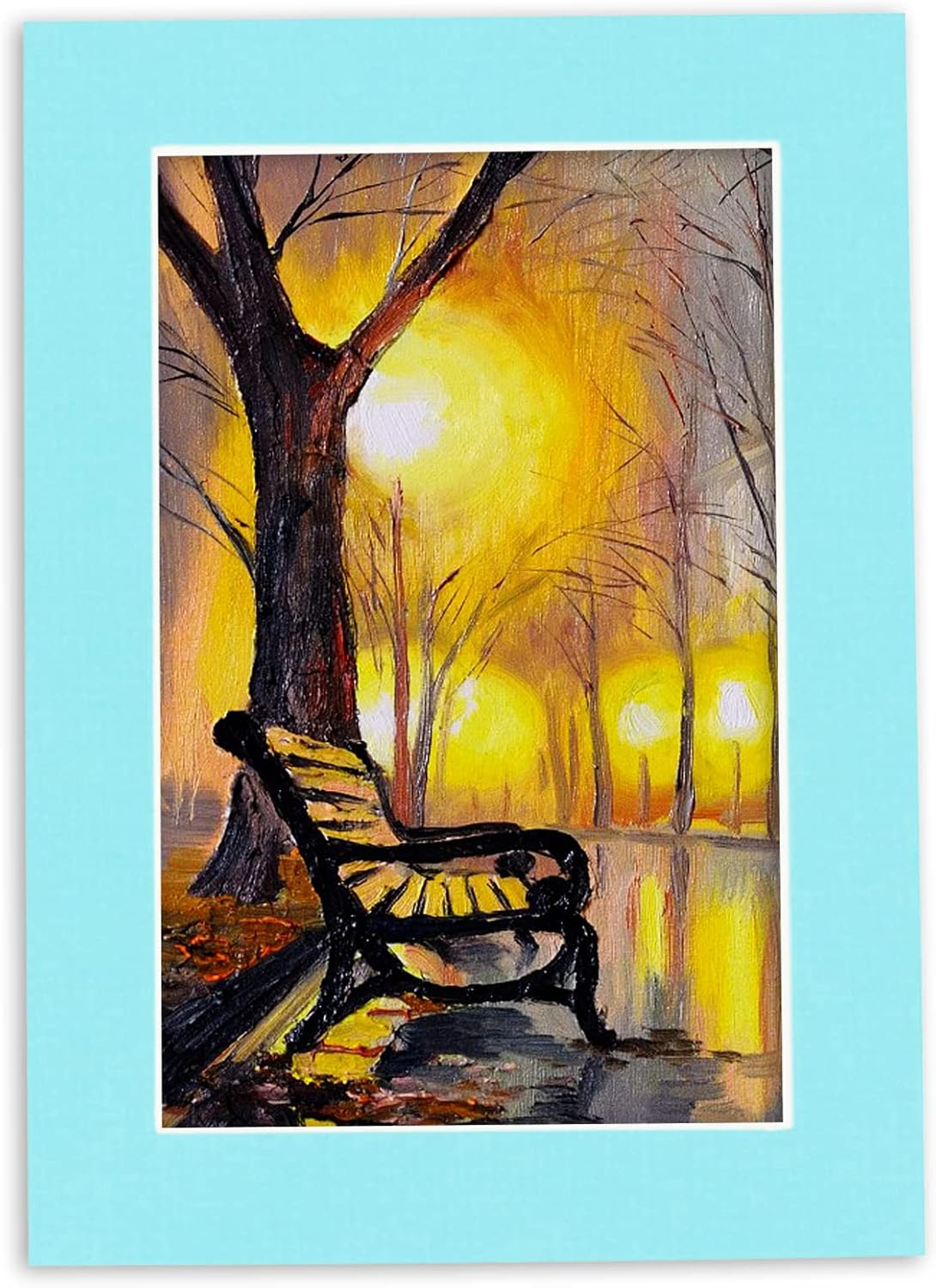 Poster Palooza 8x10 Mat Bevel Cut for 6x8 Photos - Acid Free Aquamarine Blue Precut Matboard - For Pictures, Photos, Framing - 4-ply Thickness