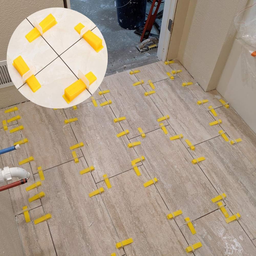 DGSL Tile Leveling System, 400-Piece Tile Spacers Clips 1/8 Inch Tile Tools, Tile Installation Tools for Professional Ceramic Tile and Stone Installation