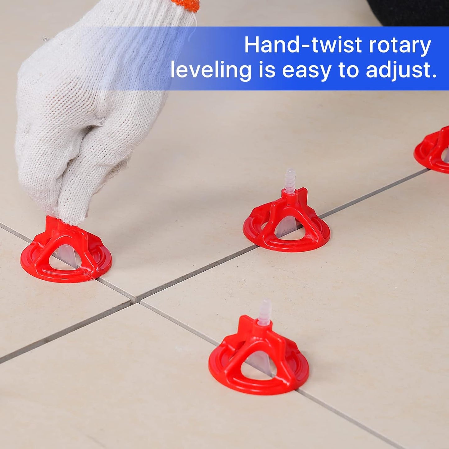 Professional Tile Leveling System Kit,Anti-Loosening Spacers/Wall, Bathroom Tiling - 1/8" Precision Alignment & Grout Spacing Tools(1000base, 1/8)