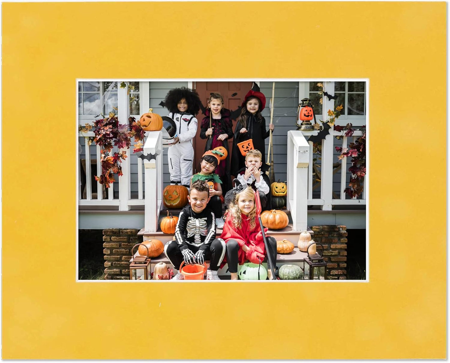 8x10 Mat Bevel Cut for 5x8 Photos - Acid Free Sunrise Yellow Suede Precut Matboard - For Pictures, Photos, Framing - 4-ply Thickness