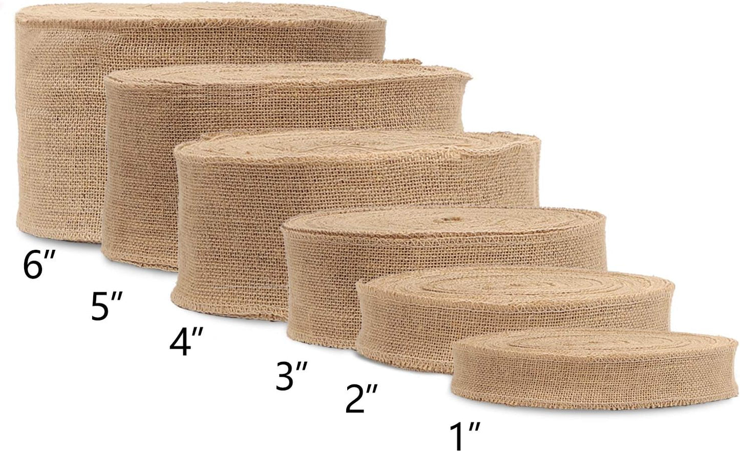 KINJOEK 6 Inch Wide 54 Yards Burlap Ribbon, Natural Jute Fabric Ribbon Crafts Ribbon for Christmas Wedding Gifts Burlap Fabric DIY for Decoration