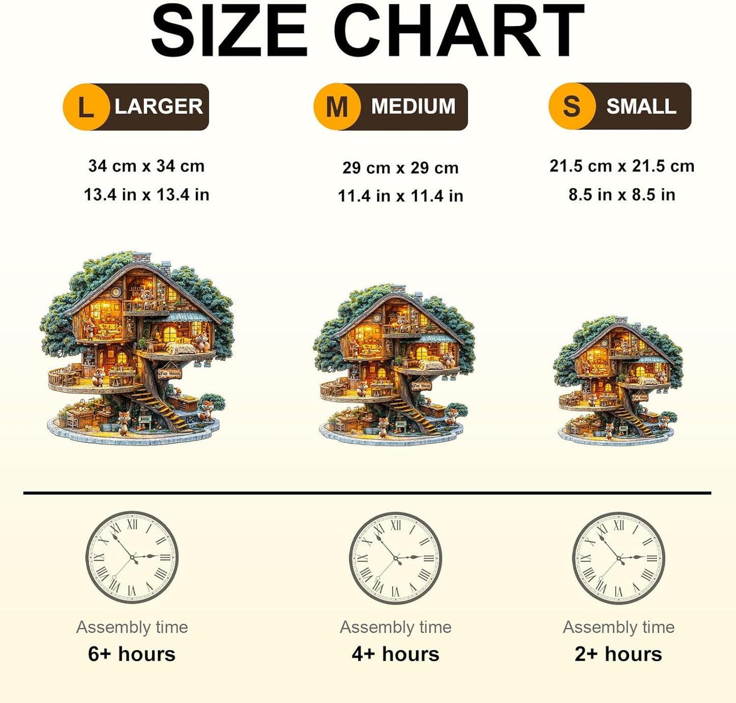 WOODBESTS Wooden Puzzles for Adults (100 Piece, S, 8.5 * 8.5in) Fox House Wood Puzzle Adult, Unique Wooden Animal Jigsaw Puzzles, Family Game and Birthday Gifts for Friend