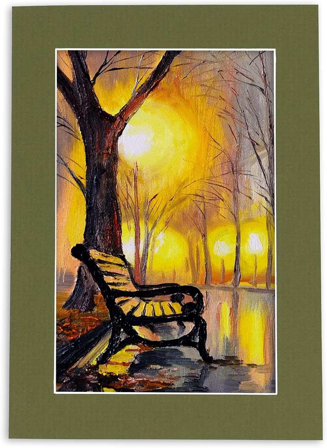 8x10 Mat Bevel Cut for 5.5x8.5 Photos - Acid Free Dill Green Precut Matboard - For Pictures, Photos, Framing - 4-ply Thickness