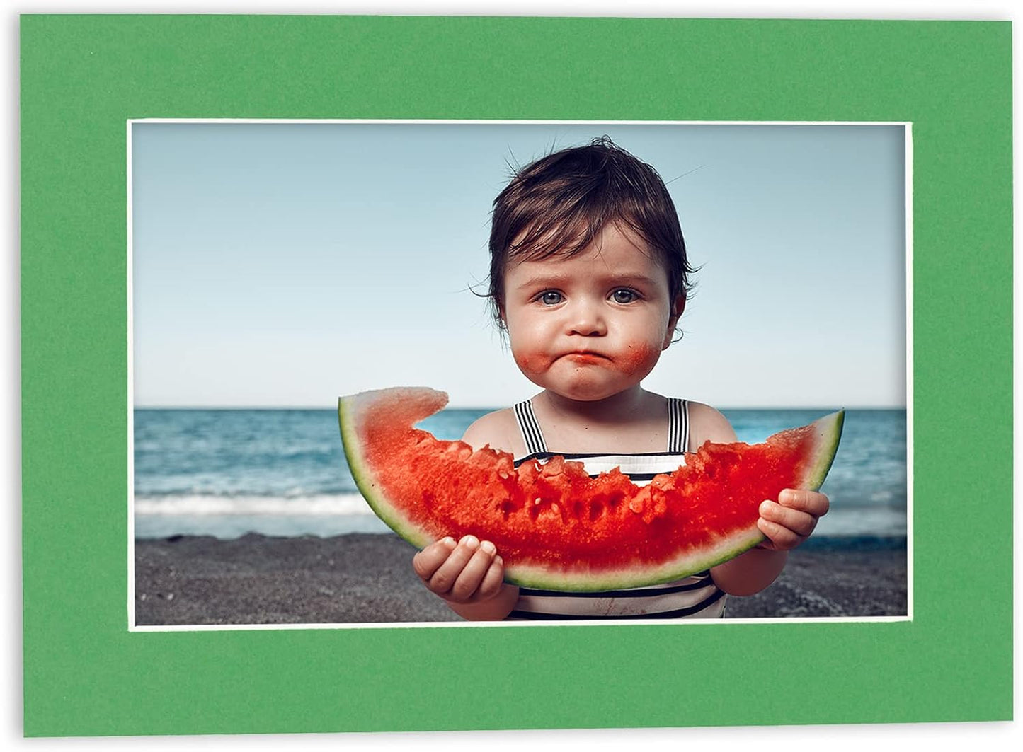 5x7 Mat for 8.5x11 Frame - Precut Mat Board Acid-Free Bright Green 5x7 Photo Matte For a 8.5x11 Picture Frame, Premium Matboard for Family Photos, Show Kits, Art, Picture Framing, Pack of 25 Mats