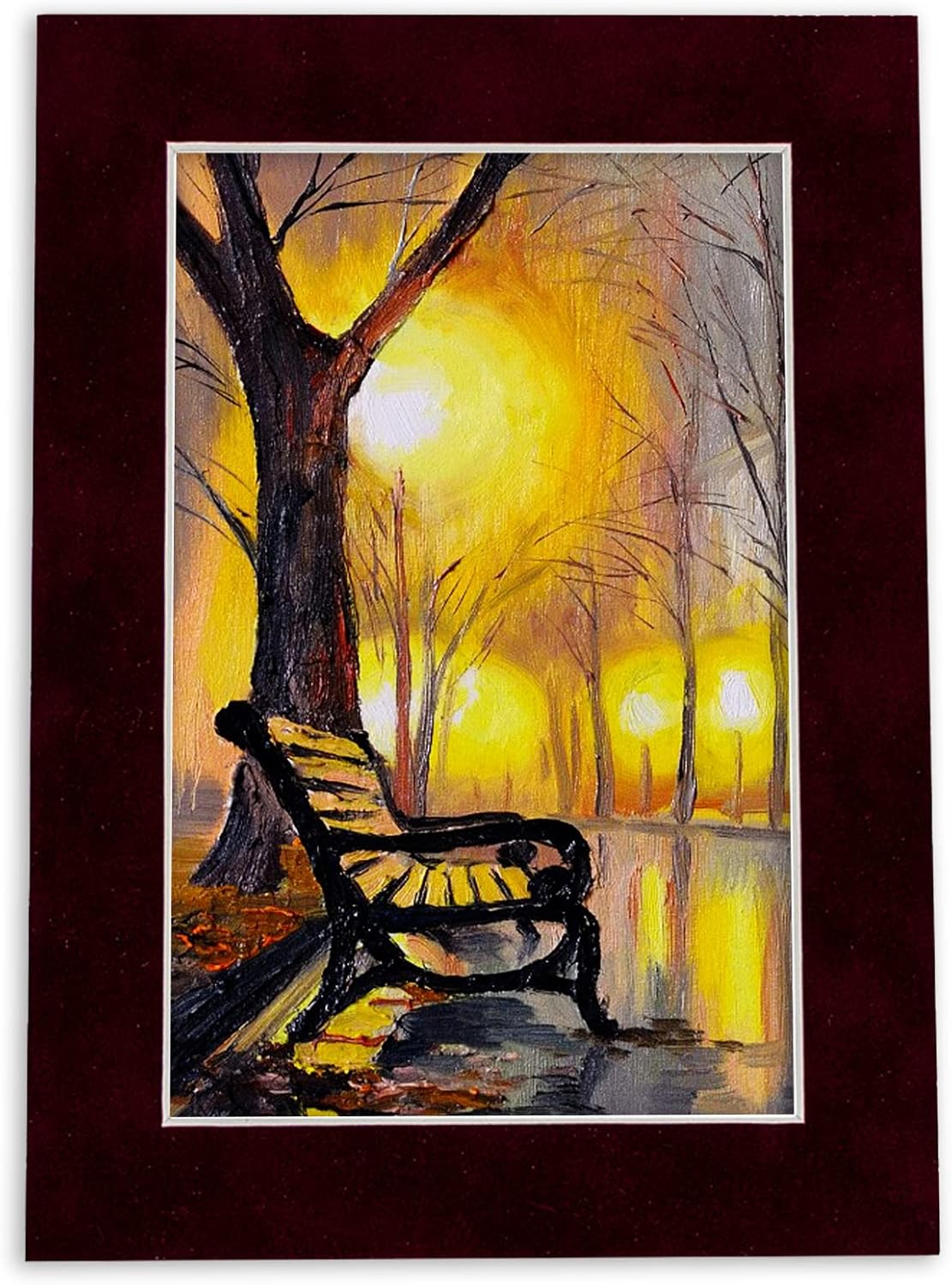8x10 Mat Bevel Cut for 6x8 Photos - Acid Free Dark Red Suede Precut Matboard - For Pictures, Photos, Framing - 4-ply Thickness