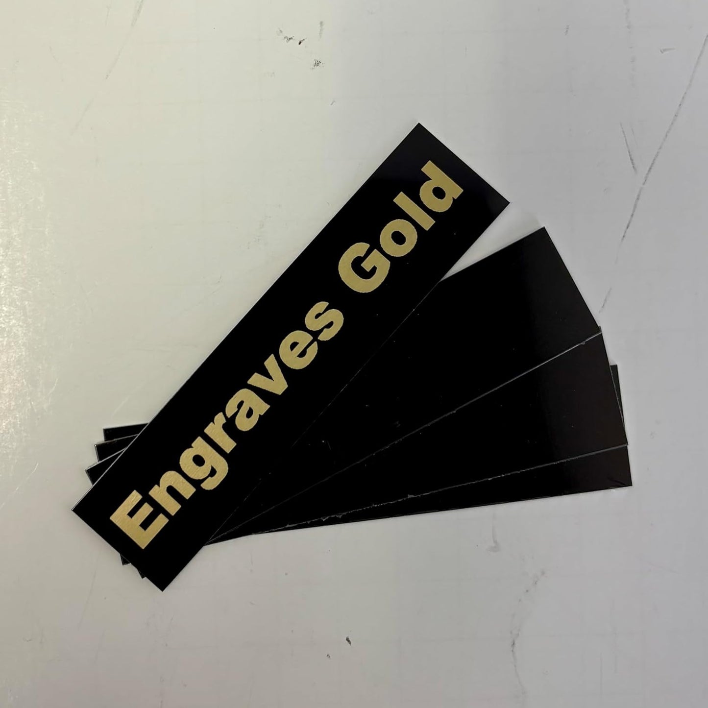 Blank Metal Plates for Laser Engraving - 4 Pack | Aluminum Sheets 0.020" Thick | CO2, Diode, Fiber Laser Compatible | Multiple Sizes & Colors (Black (engraves gold), 1.5x3 inch)