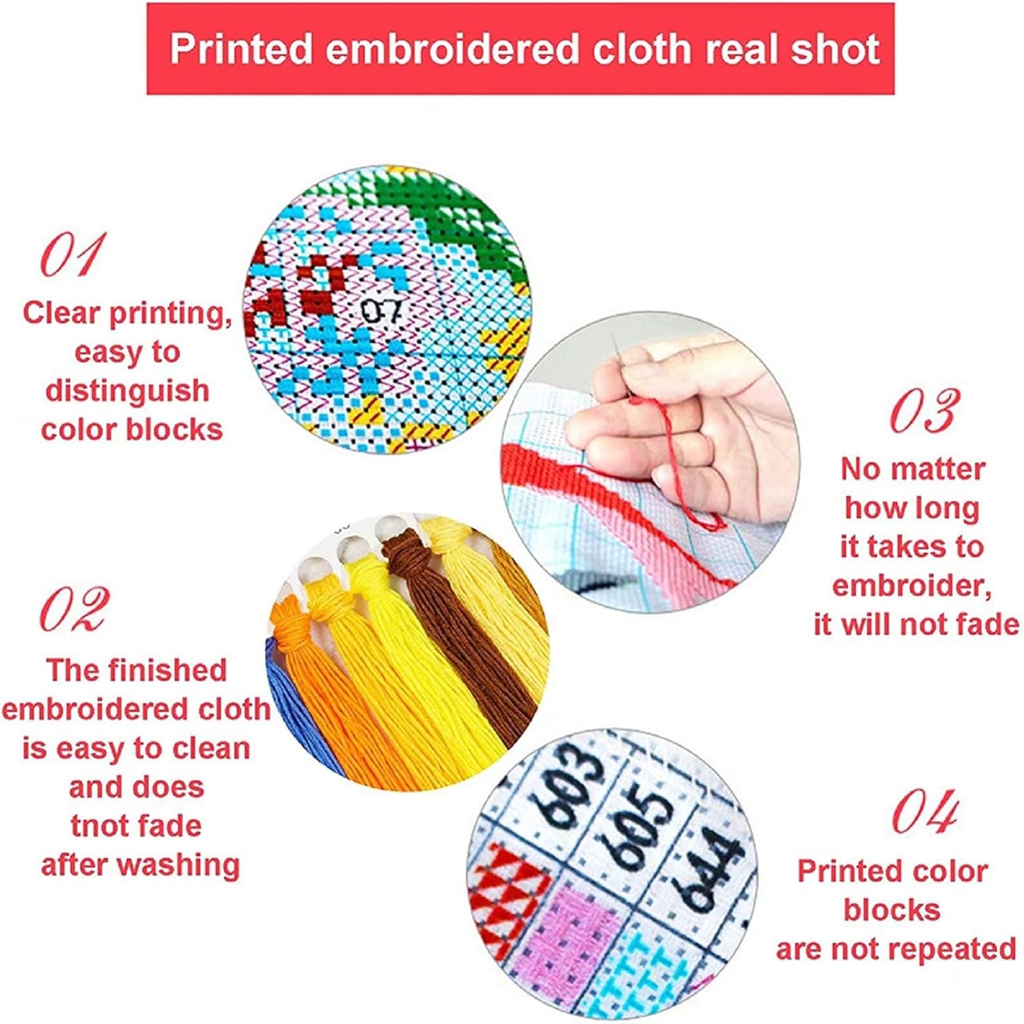 Dimxvean Stamped Cross Stitch Kits,Cross Stitch Kits for Adults Beginners,Embroidery Kits Full Range of Cross Stitch Stamped Kits Needlepoint Kits Cross Stitch Patterns-Mandala Wreath 18x18 inch