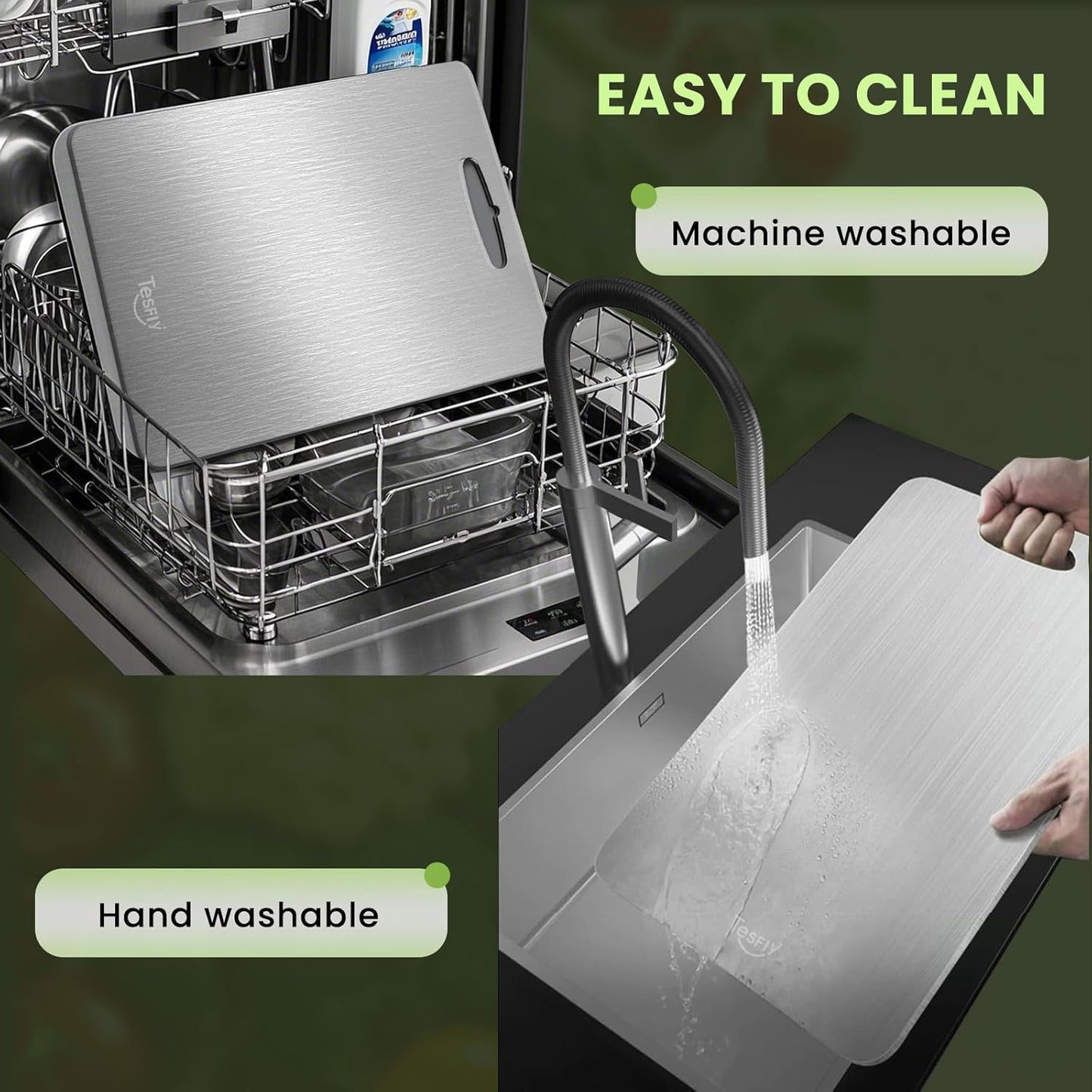 New Titanium Cutting Board - 100% Pure Titanium Cutting Boards For Kitche,Easy to clean, Double-sided food-grade Cutting Board For Meats, Fruits And Vegetables (13 * 9)