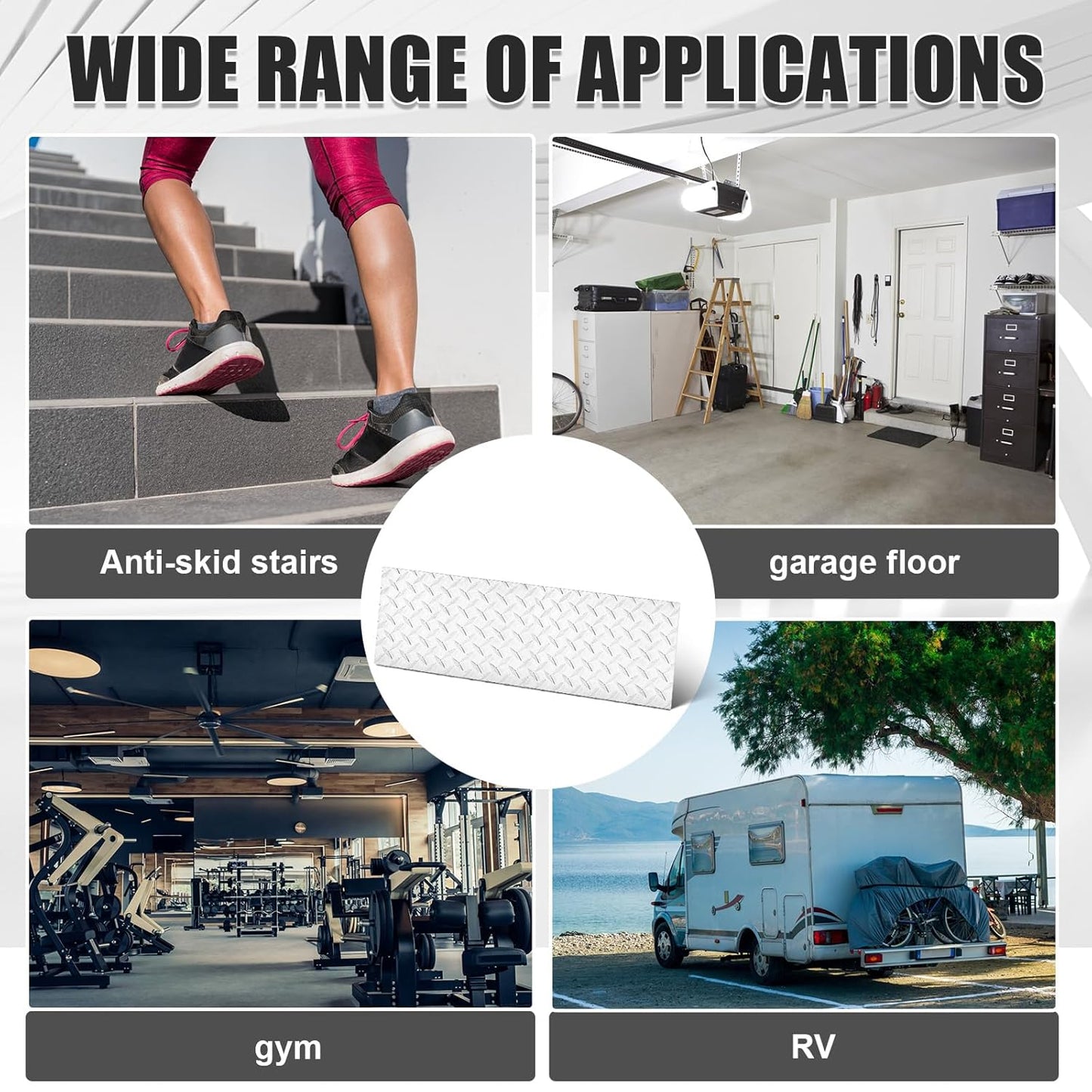 1pcs Diamond Plate Sheet Metal Heavy Duty Tread Aluminum Sheet Diamond Tread Plate for Wall Covering, Cargo Trailer, RV and More (12'' X 36'' X 0.08'',Silver)