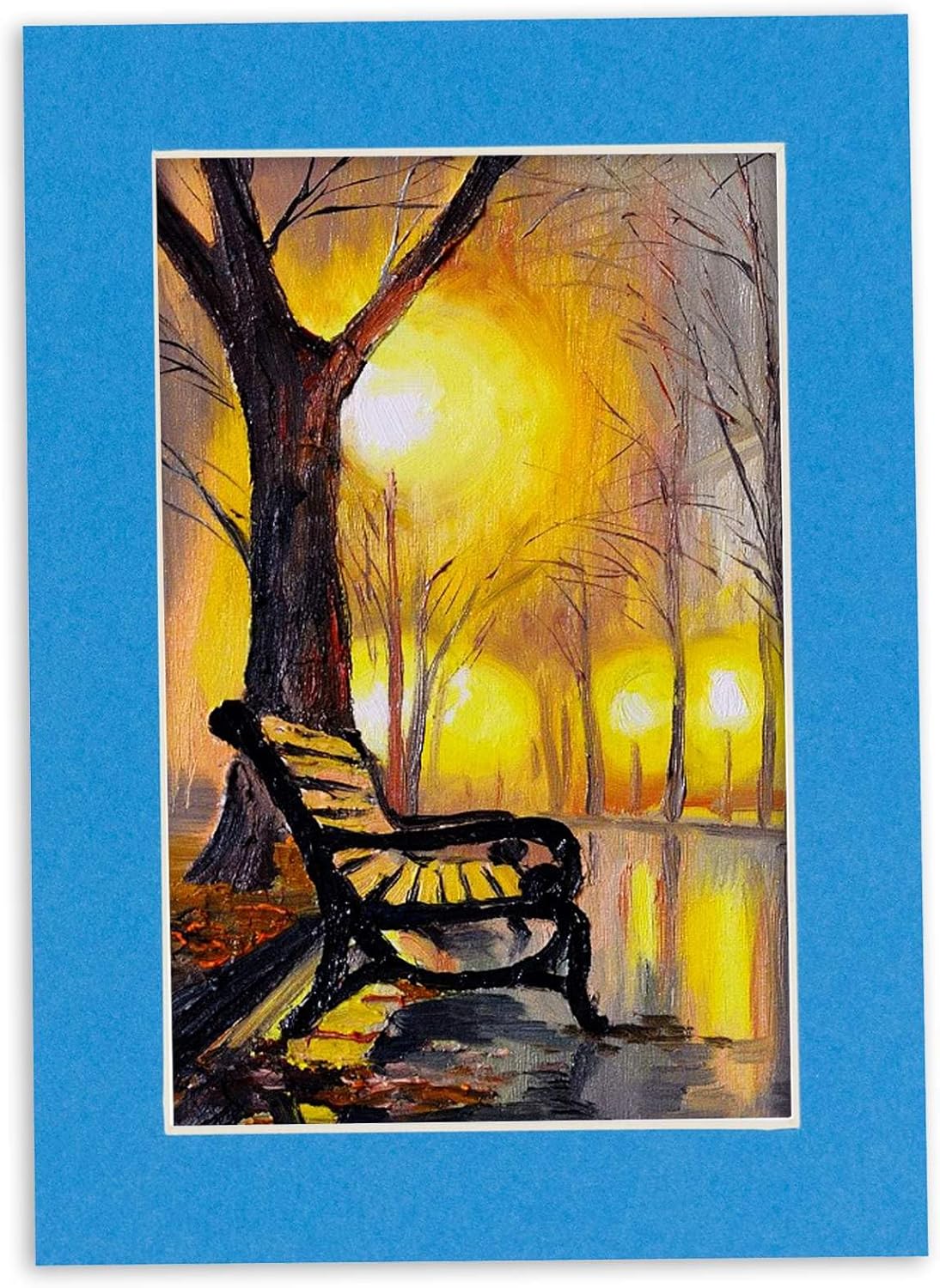 8x10 Mat Bevel Cut for 5.5x8.5 Photos - Acid Free Bay Blue Precut Matboard - For Pictures, Photos, Framing - 4-ply Thickness