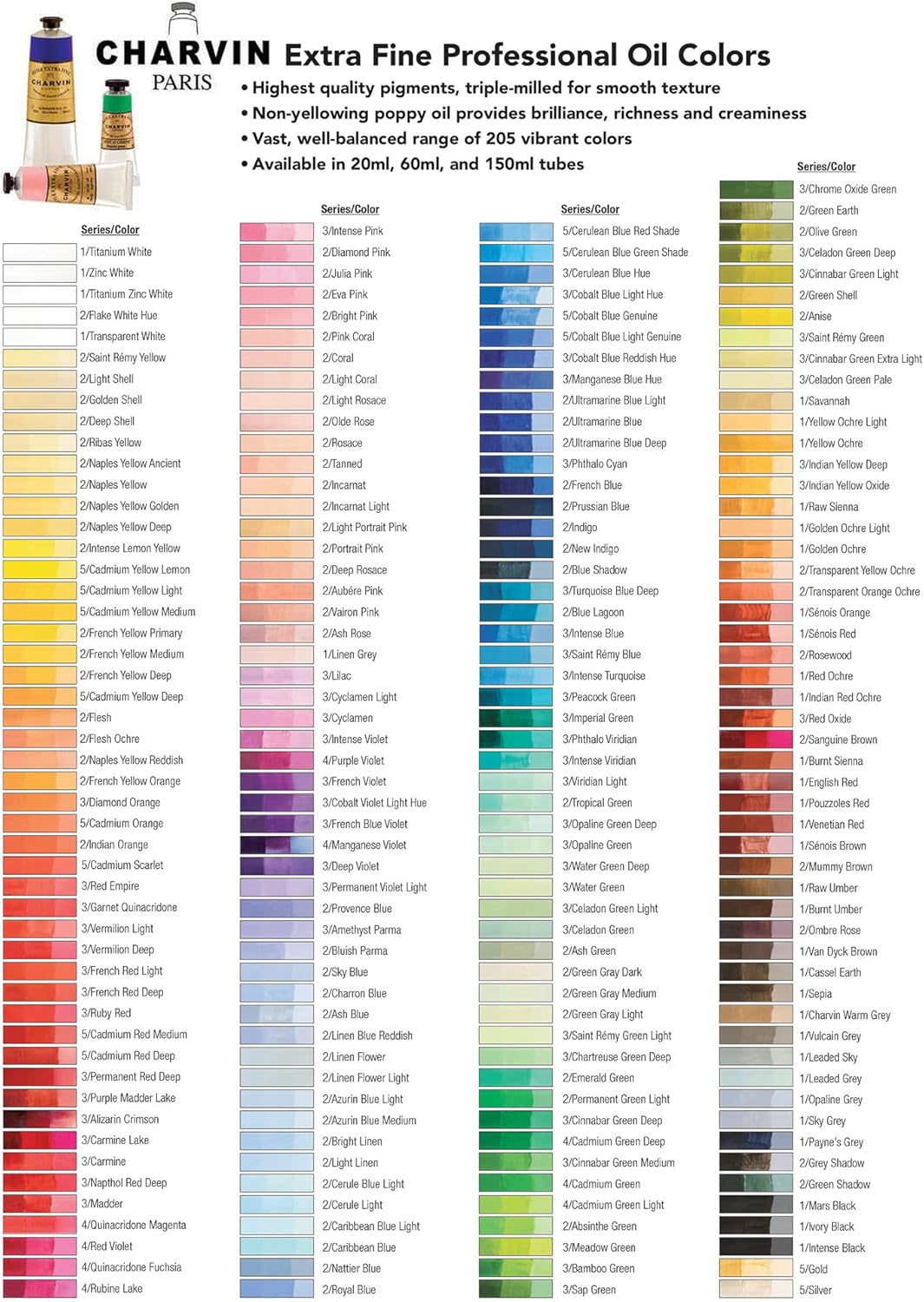 Charvin Extra Fine Oil Paint, Indian Orange 60 mL - Triple-Milled, Rich Texture, Poppy Oil-Based, Light-Fast, Handmade, Archival Quality