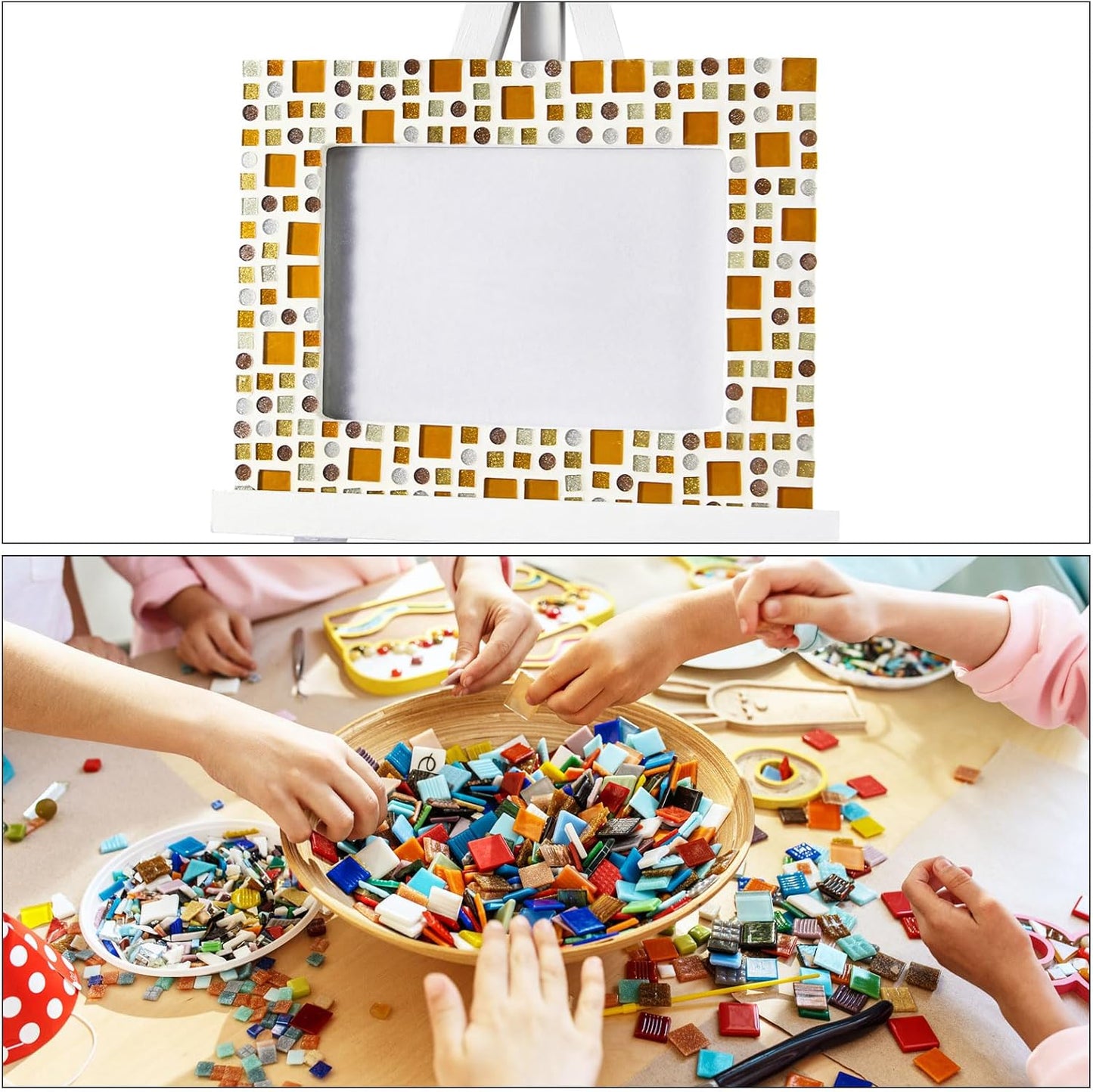 MECCANIXITY 2 Pcs Stained Glass Sheet Mosaic Tile 7.9 Inch x 5.9 Inch Brown Stained Glass Sheets for Crafts DIY Art Project